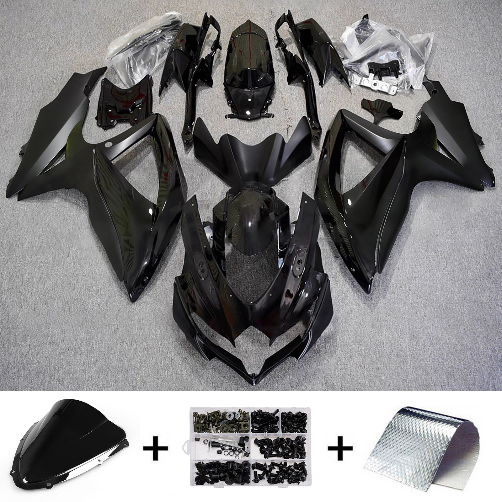 Amotopart 2008-2010 Suzuki GSXR 600/750 Black Yellow Fairing Kit