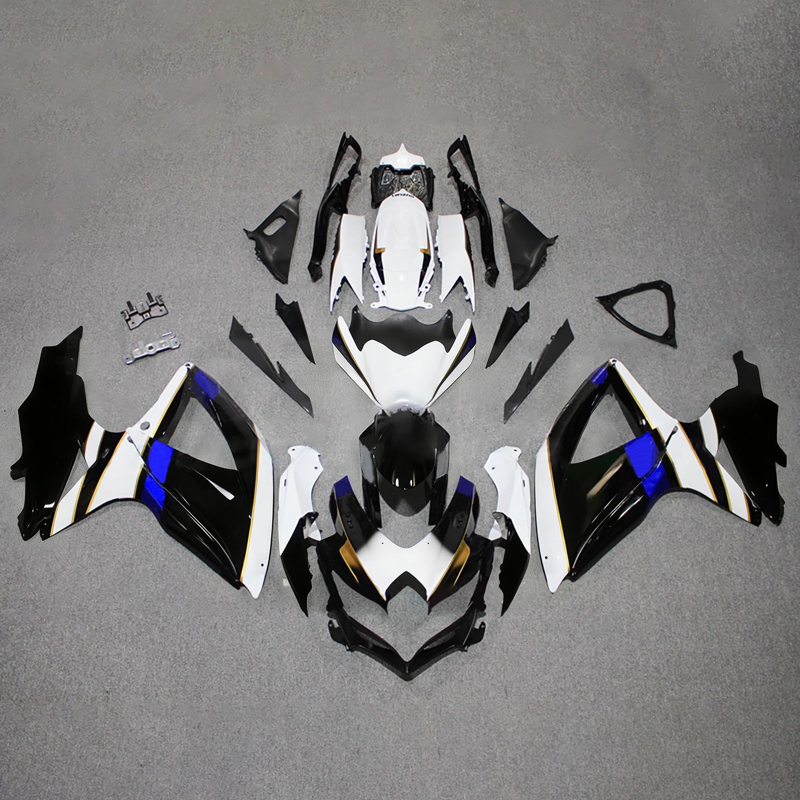 Amotopart 2008-2010 Suzuki GSXR 600/750 Black White Fairing Kit