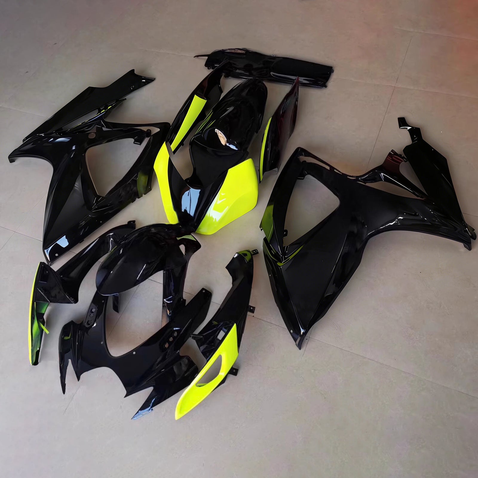 Amotopart 2008-2010 Suzuki GSXR 600/750 Black Yellow Fairing Kit