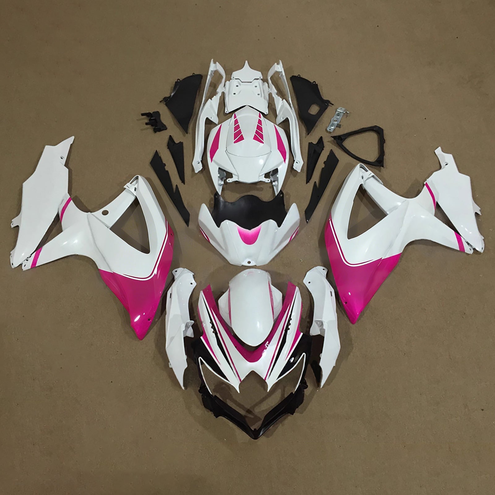 Amotopart 2008-2010 Suzuki GSXR 600/750 White Pink Fairing Kit