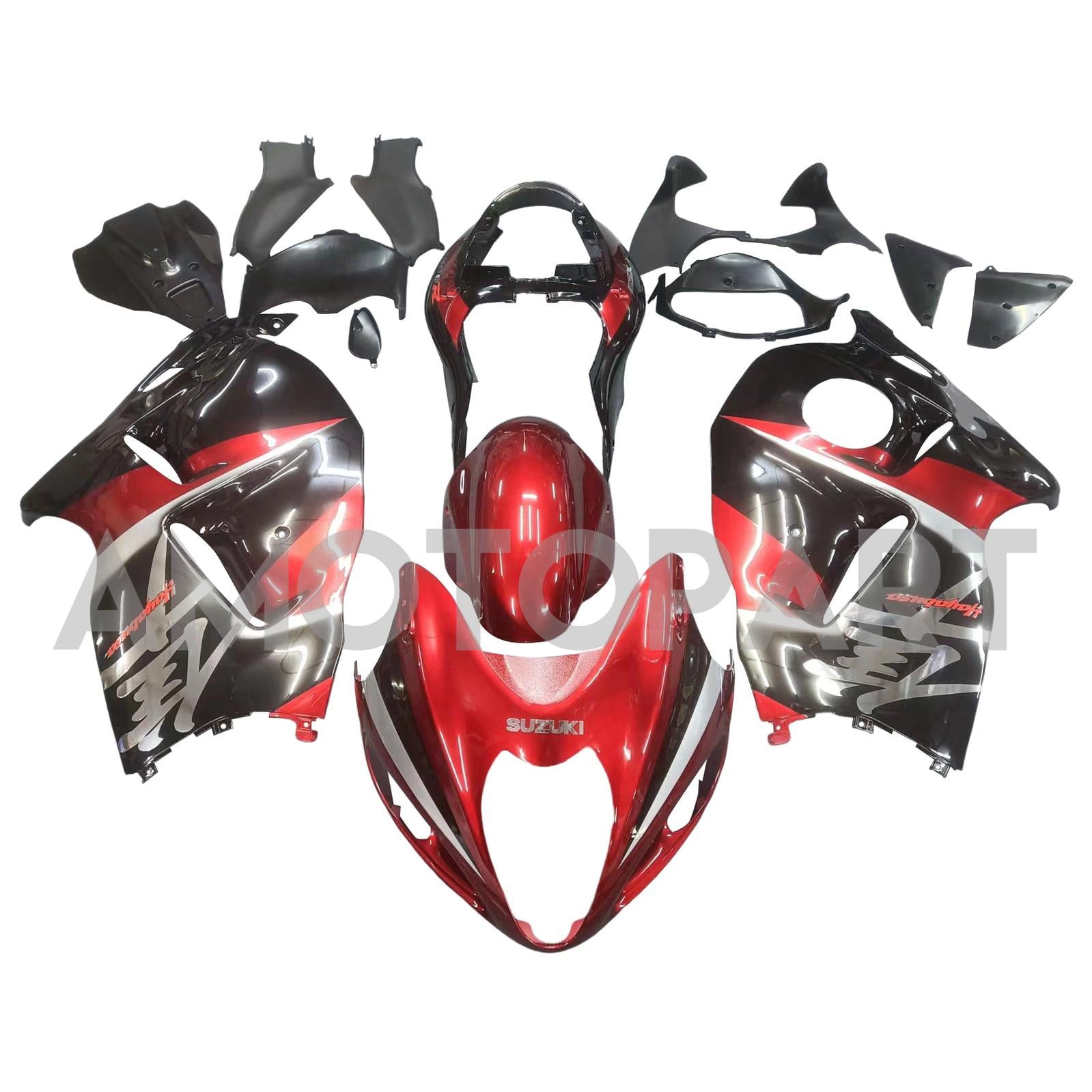 Amotopart Suzuki Hayabusa GSX1300R 1999-2007 Fairing G-Black&Red Kit