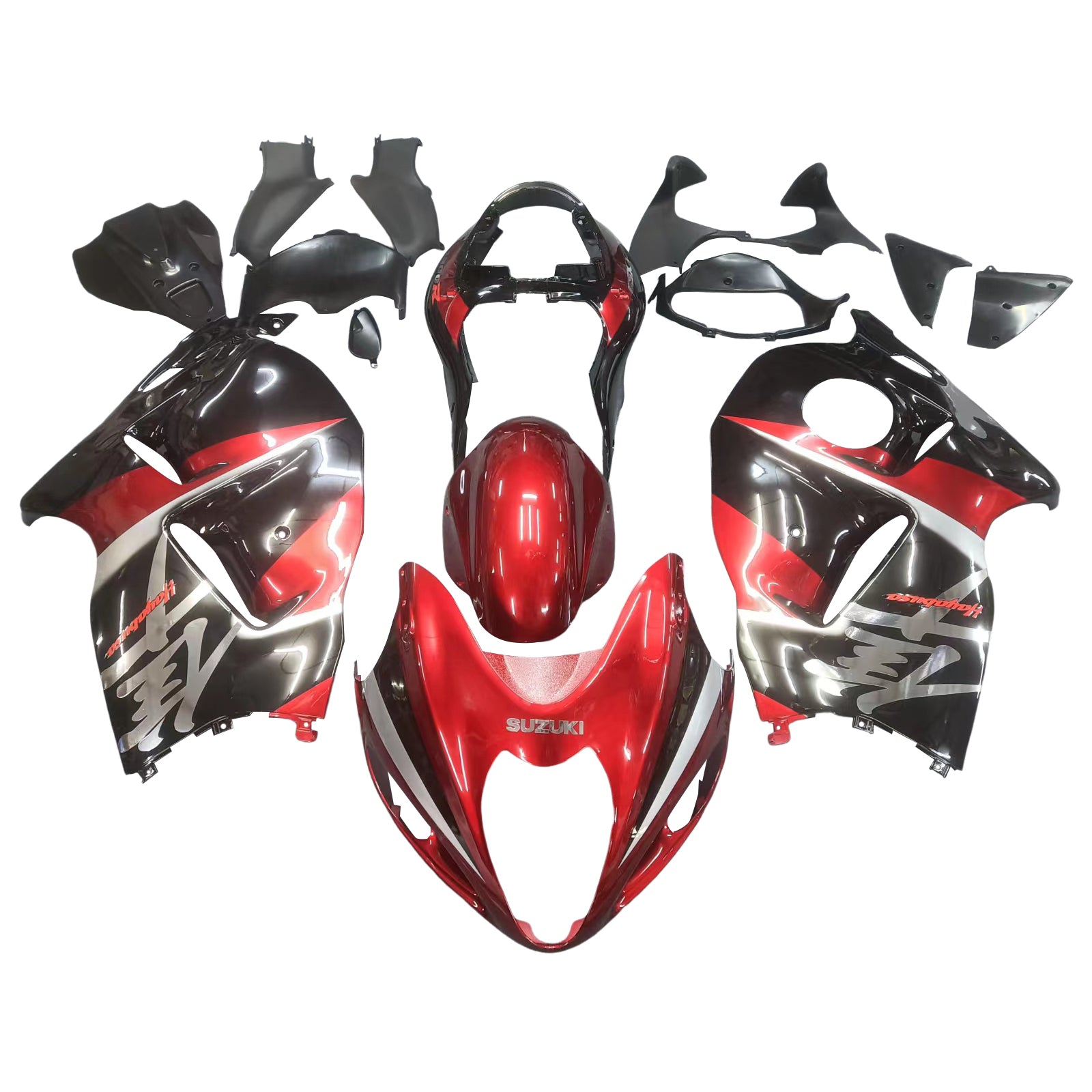 Amotopart Suzuki Hayabusa GSX1300R 1999-2007 Fairing G-Black&Red Kit