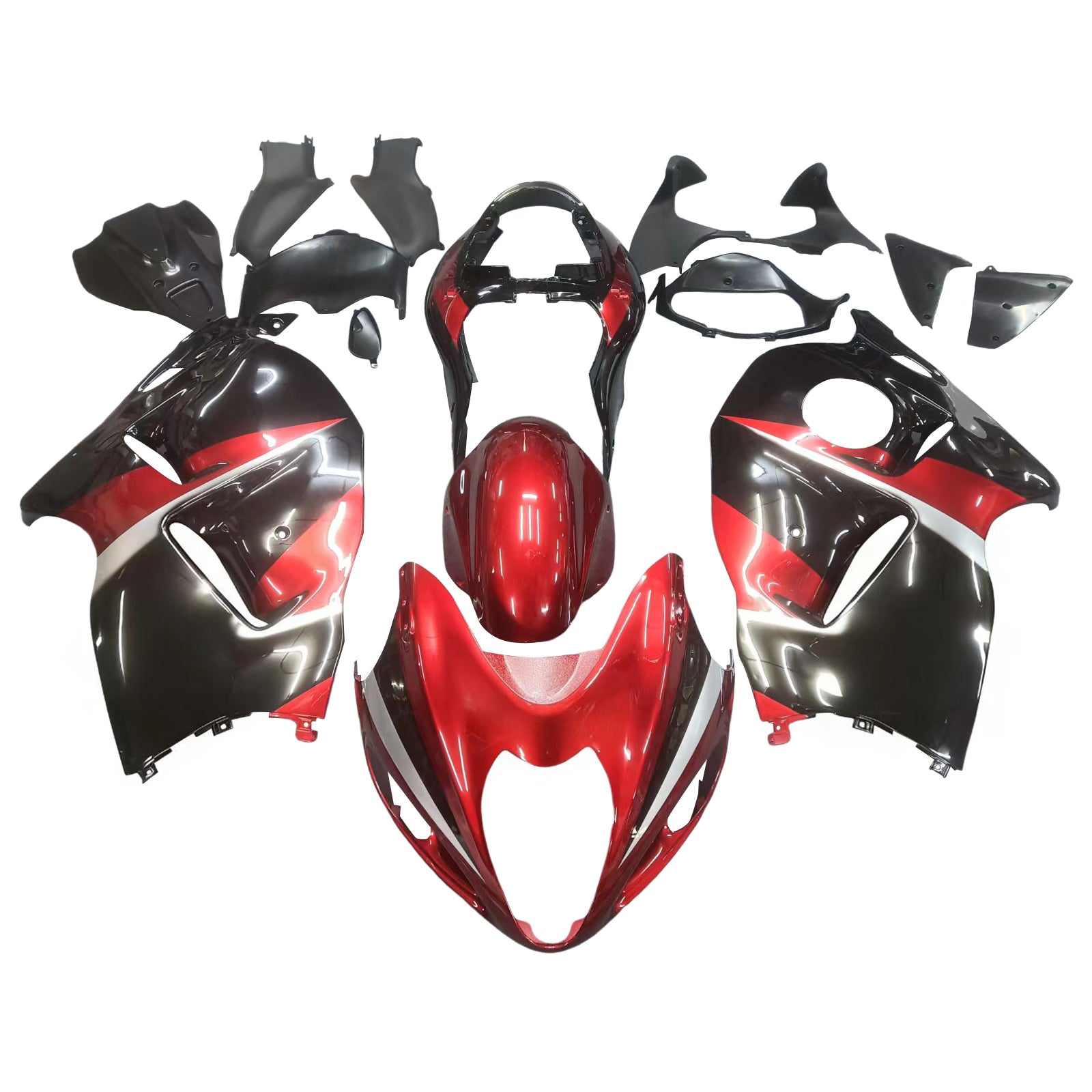 Amotopart Suzuki Hayabusa GSX1300R 1999-2007 Fairing G-Black & Red Kit