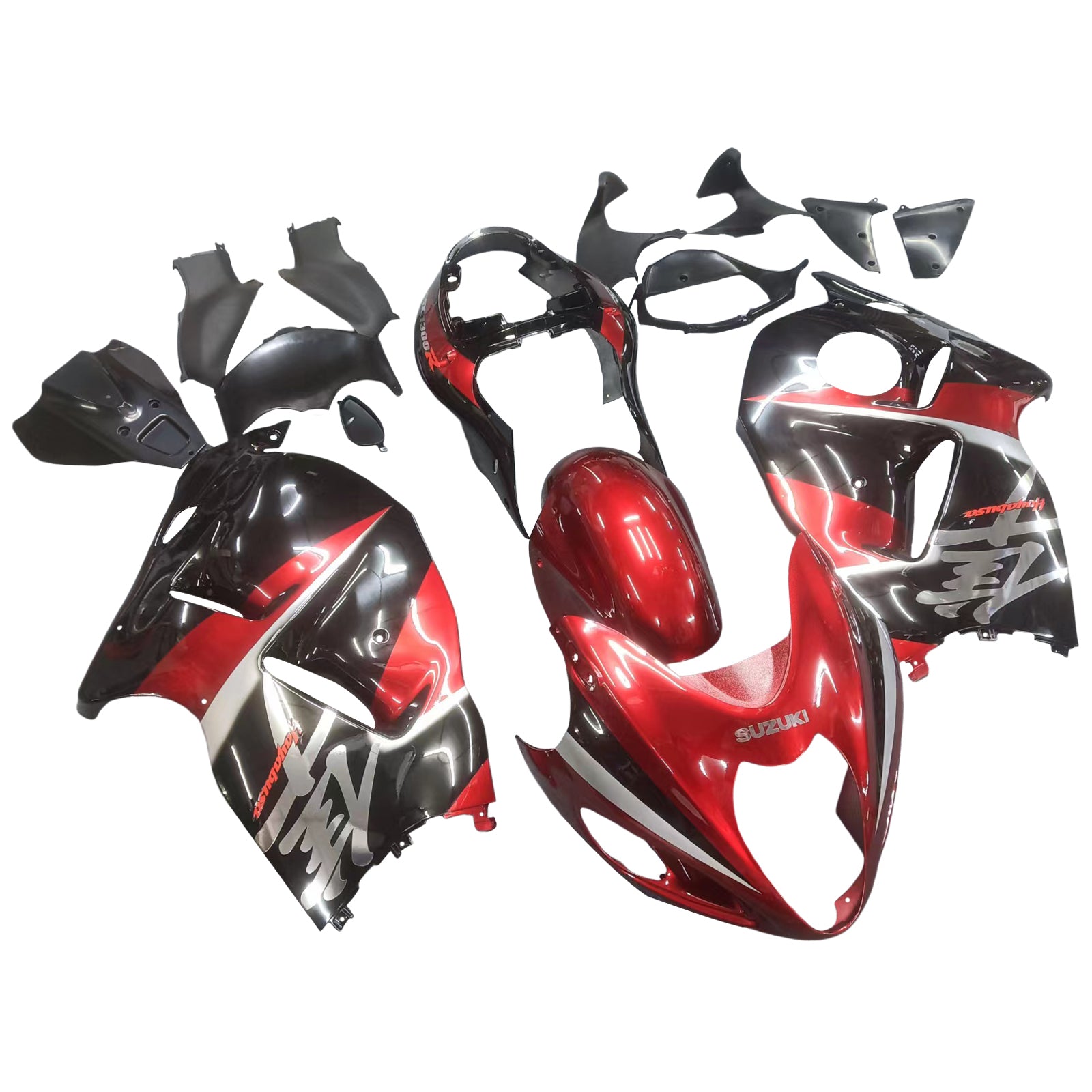 Amotopart Suzuki Hayabusa GSX1300R 1999-2007 Fairing G-Black&Red Kit