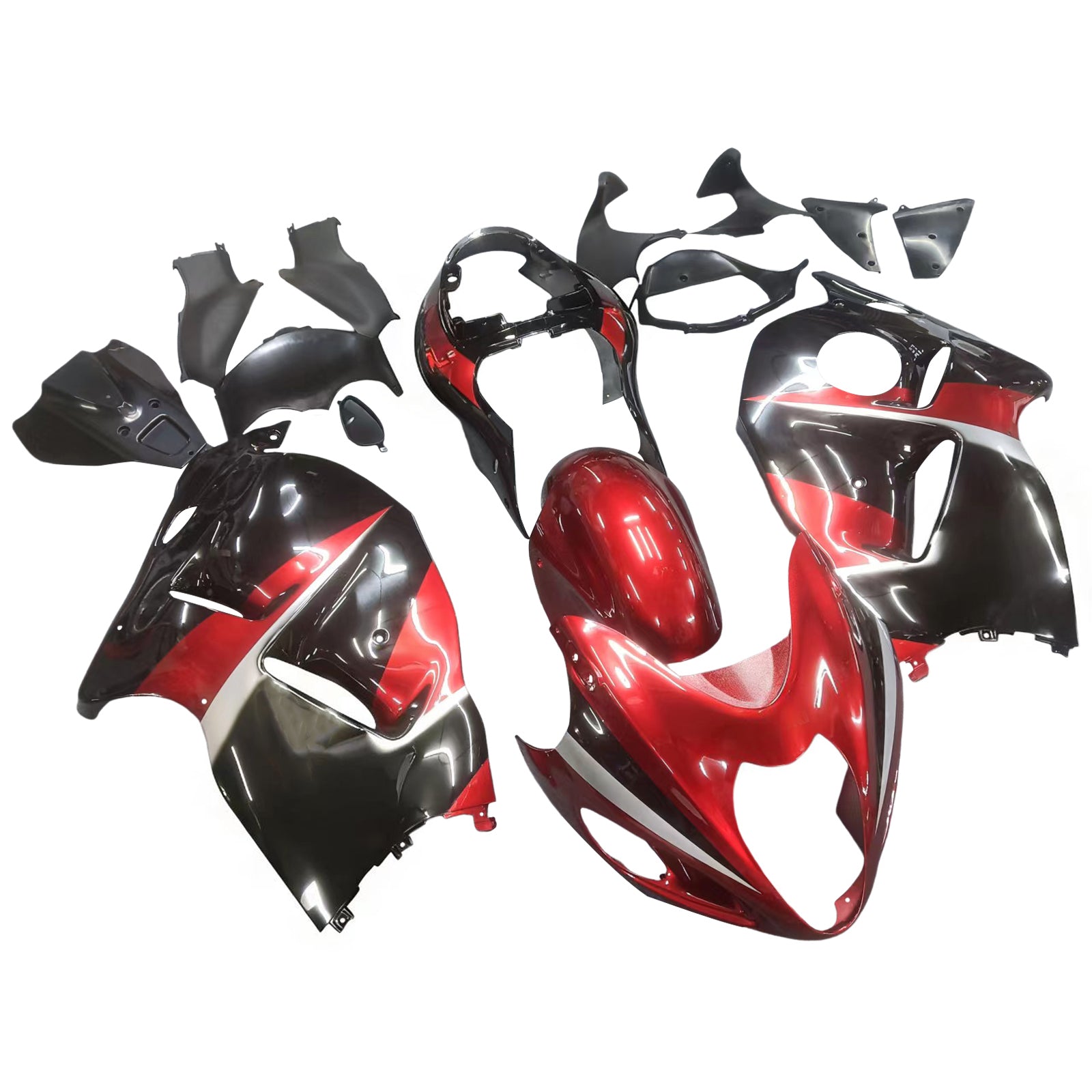 Amotopart Suzuki Hayabusa GSX1300R 1999-2007 Fairing G-Black & Red Kit