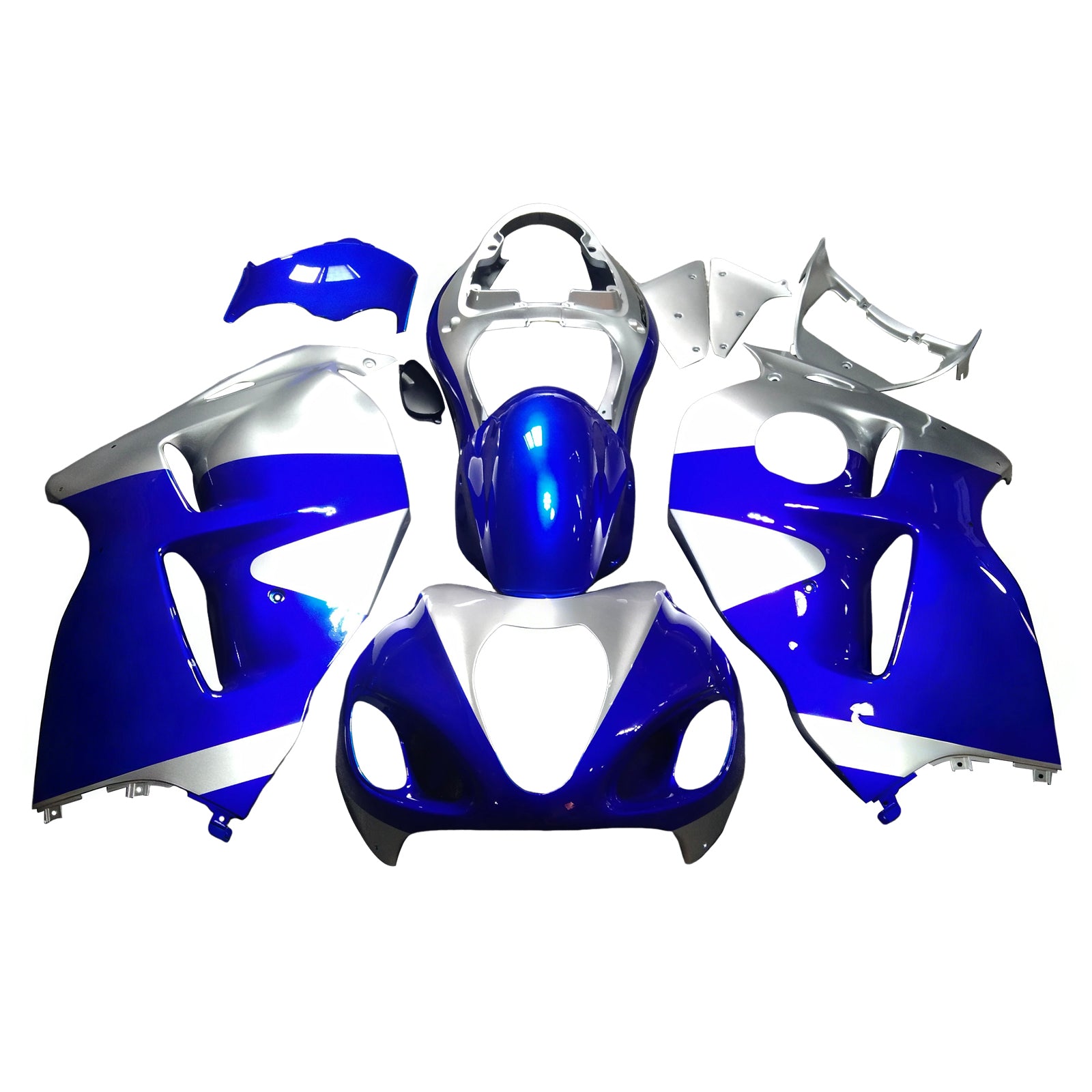 Amotopart Suzuki Hayabusa GSX1300R 1999-2007 Fairing Blue & Sliver Kit