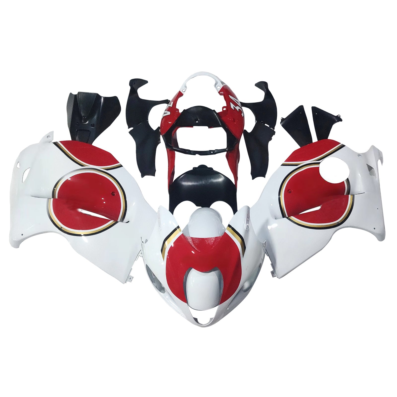 Carenado blanco Amotopart Suzuki Hayabusa GSX1300R 1999-2007&RKit de edición