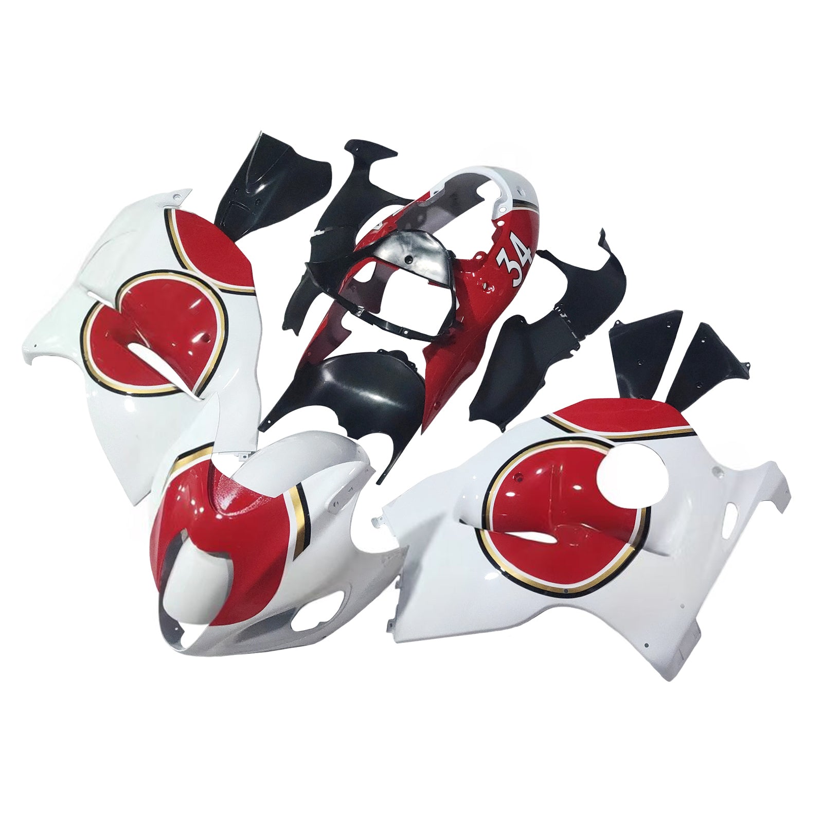 Carenado blanco Amotopart Suzuki Hayabusa GSX1300R 1999-2007&RKit de edición