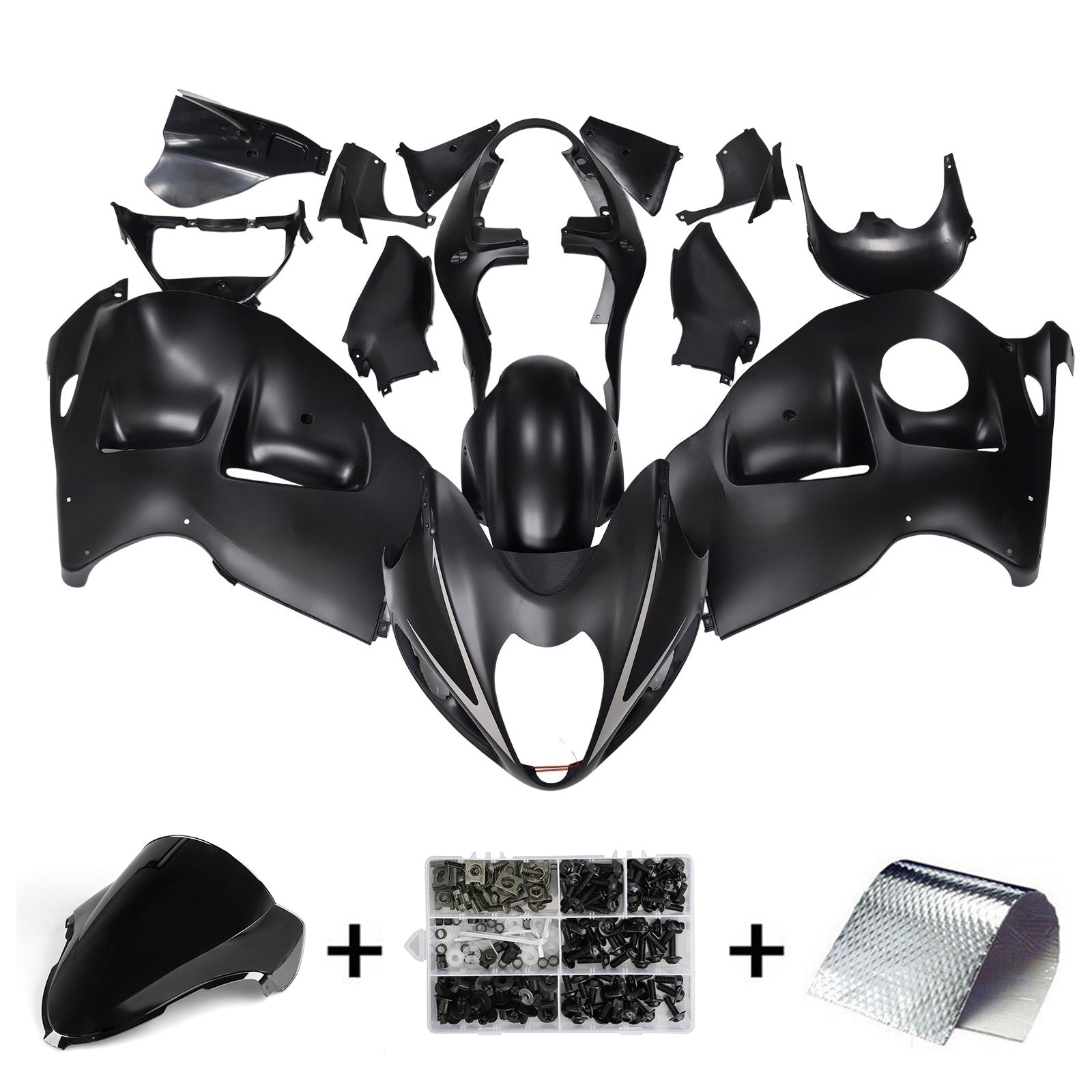 Amotopart Suzuki Hayabusa GSX1300R 1999-2007 Fairing Black Kit