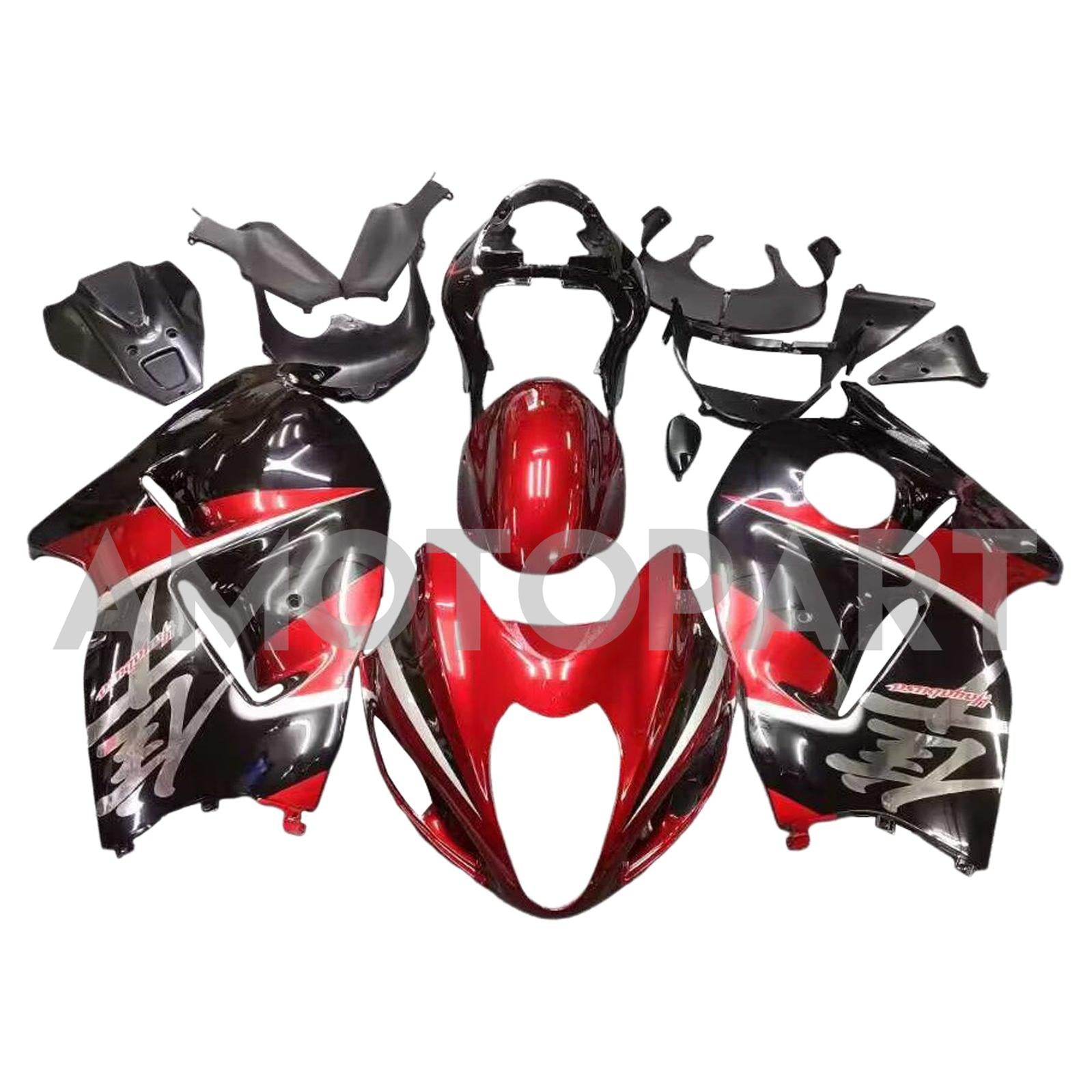 Amotopart Suzuki Hayabusa GSXR1300 1999-2007 G-Black&Red Kit