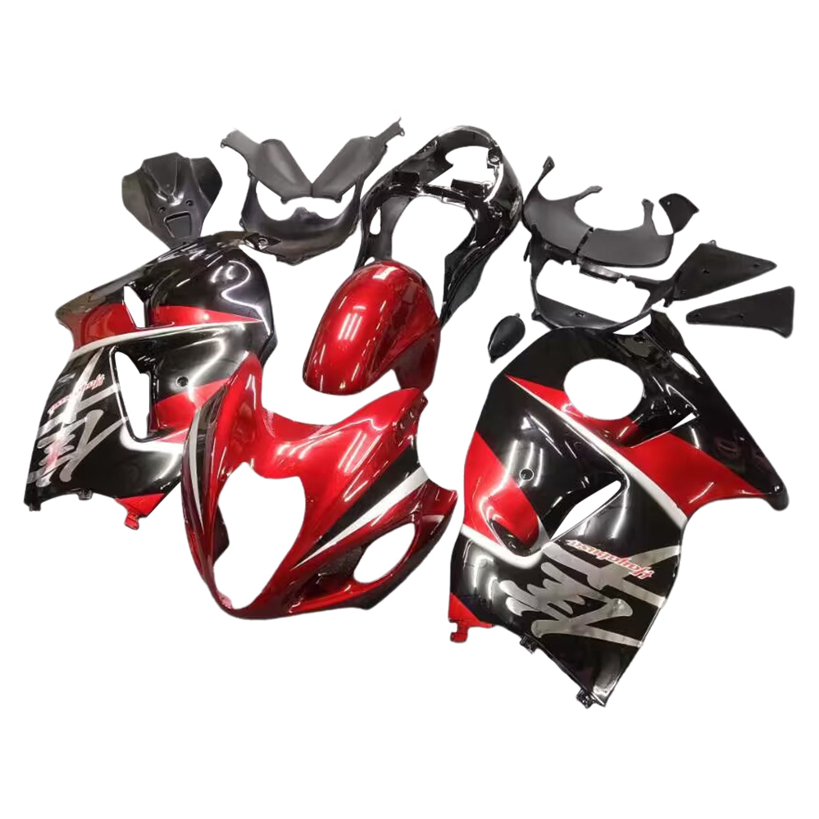 Amotopart Suzuki Hayabusa GSX1300r 1999-2007 G-Negro y Rojo Kit