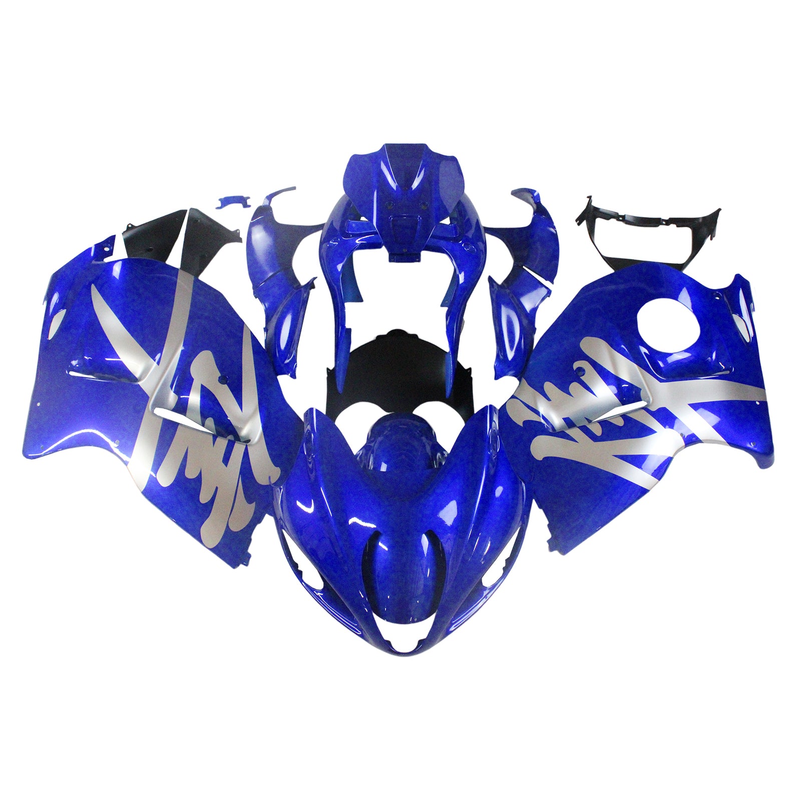 Amotopart 1999-2007 Suzuki Hayabusa GSX1300R Kit de carénage bleu brillant