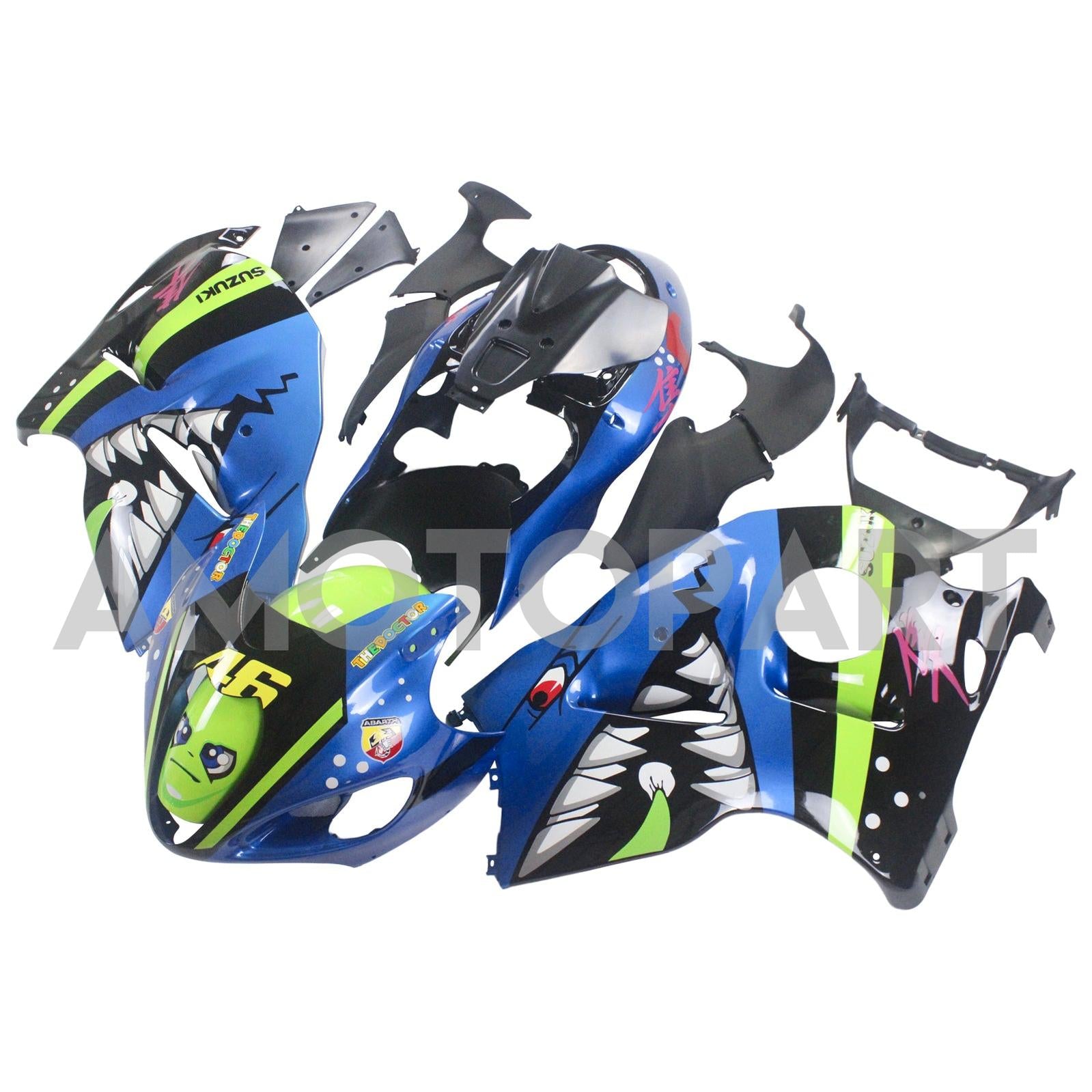 Amotopart 1999-2007 Suzuki Hayabusa GSX1300R Fairing Blue & Green Kit