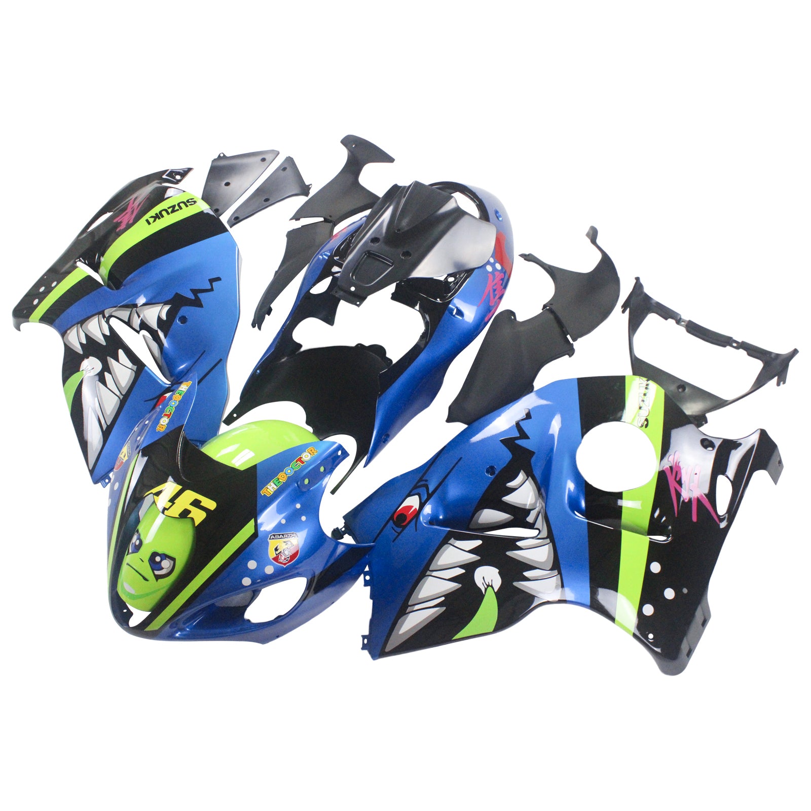 Amotopart 1999-2007 Suzuki Hayabusa GSX1300R Fairing Blue&Green Kit