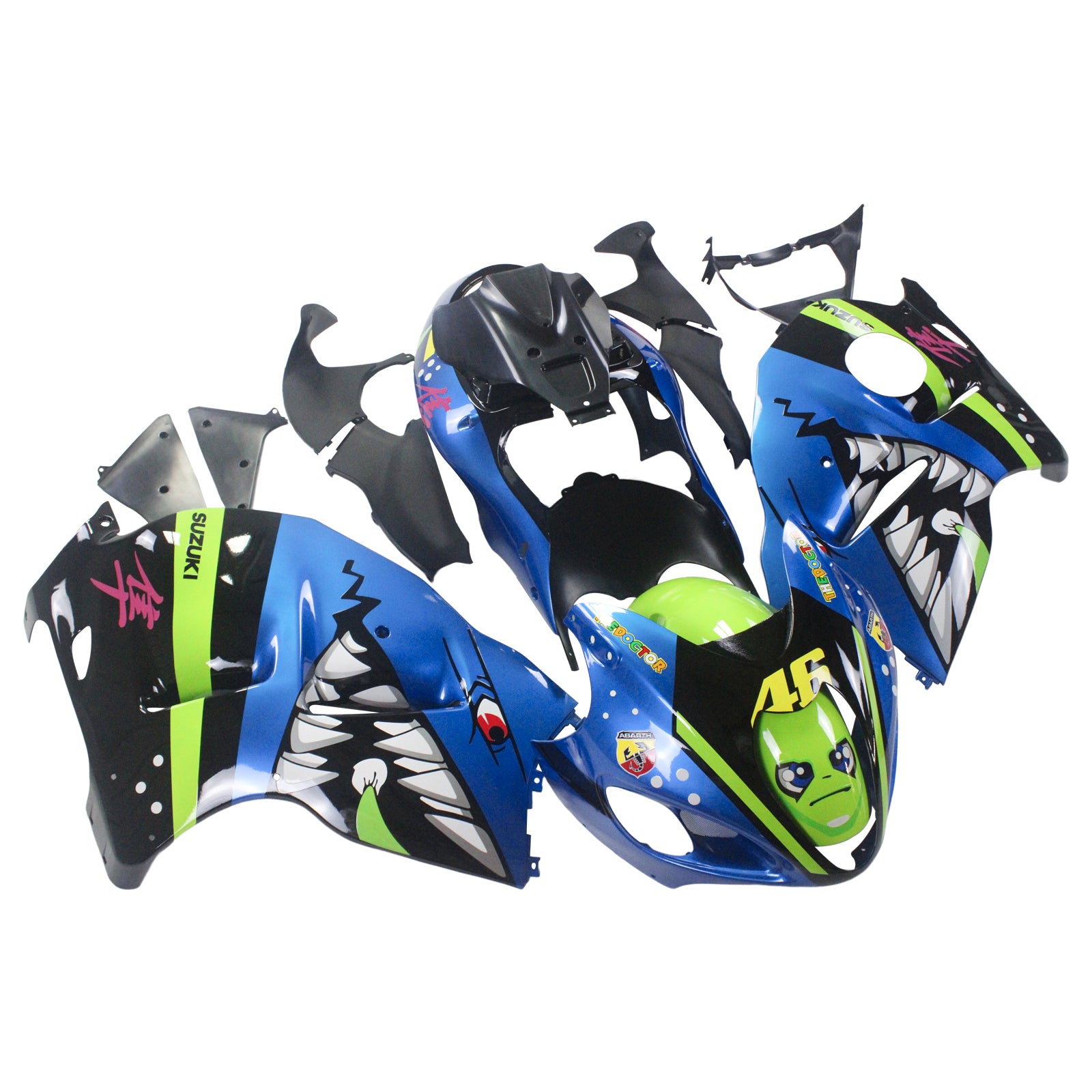 Amotopart 1999-2007 Suzuki Hayabusa GSX1300R Fairing Blue&Green Kit