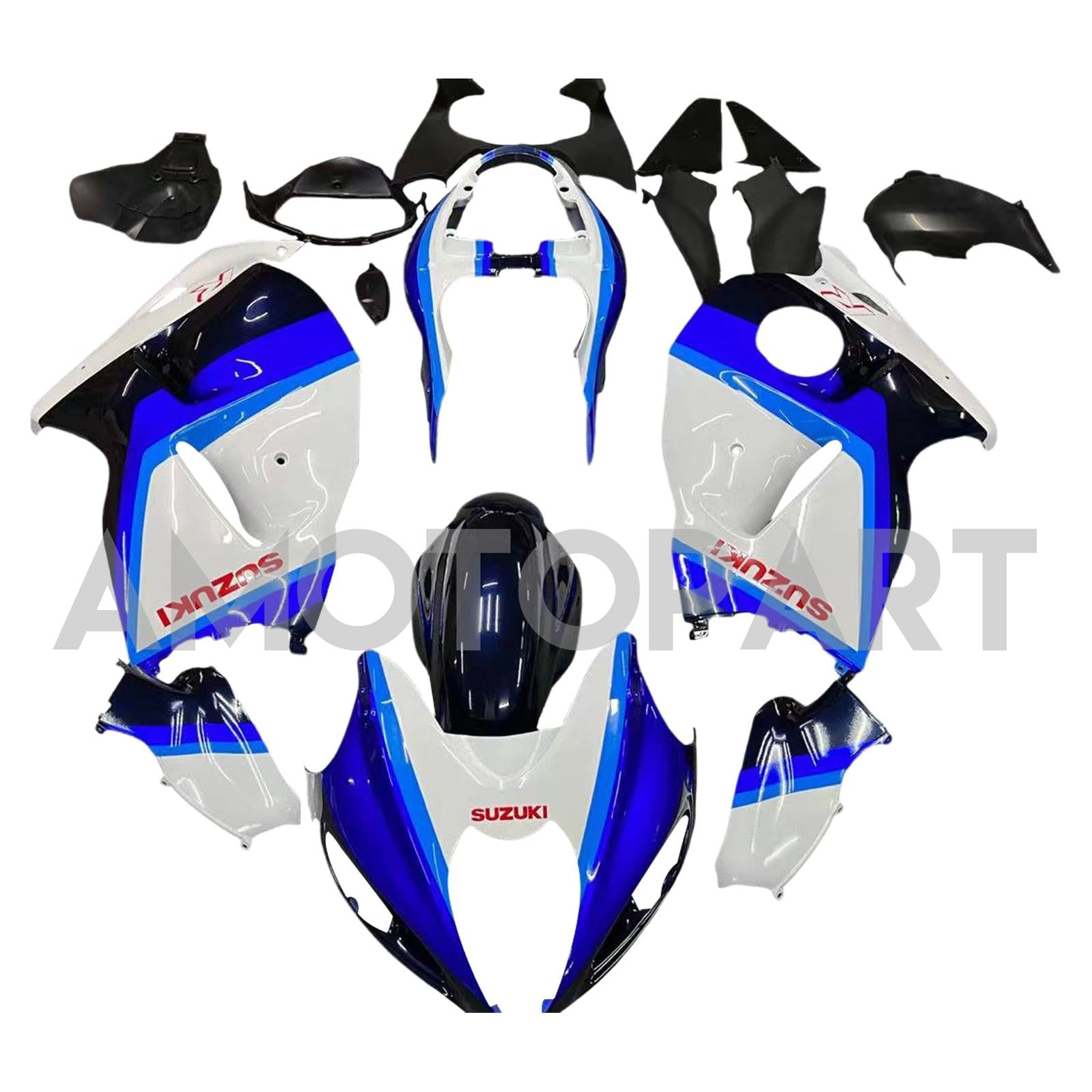 Amotopart 1999-2007 Suzuki Hayabusa GSX1300R Fairing Blue&White Kit