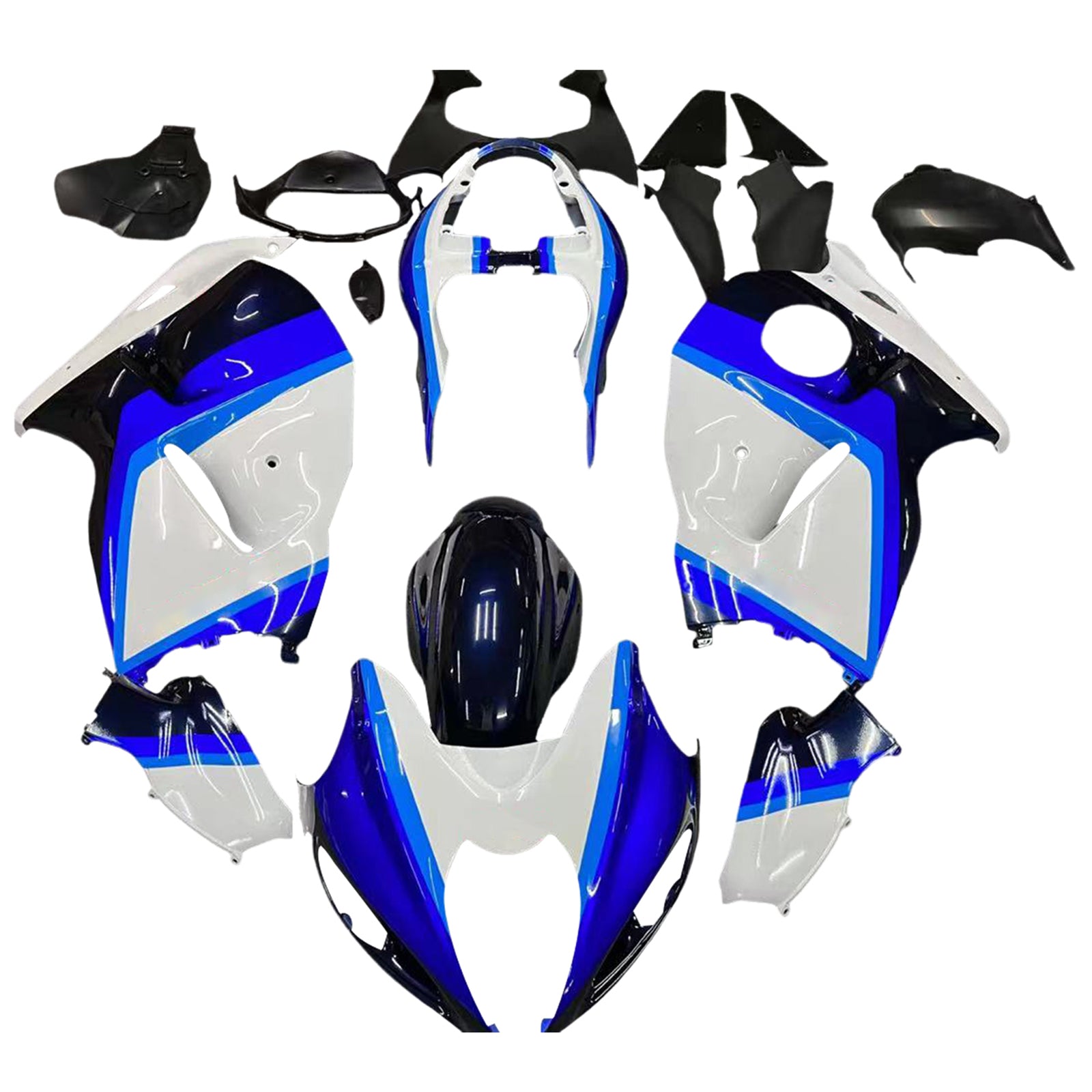 Amotopart 1999-2007 Suzuki Hayabusa GSX1300R FARION Blue & White Kit