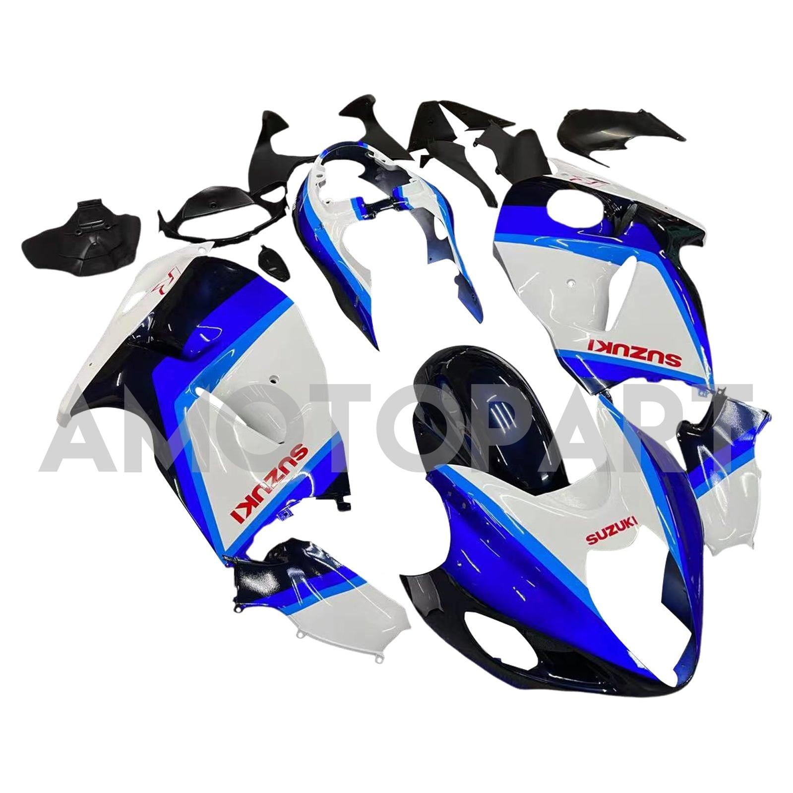Amotopart 1999-2007 Suzuki Hayabusa GSX1300R Fairing Blue & White Kit