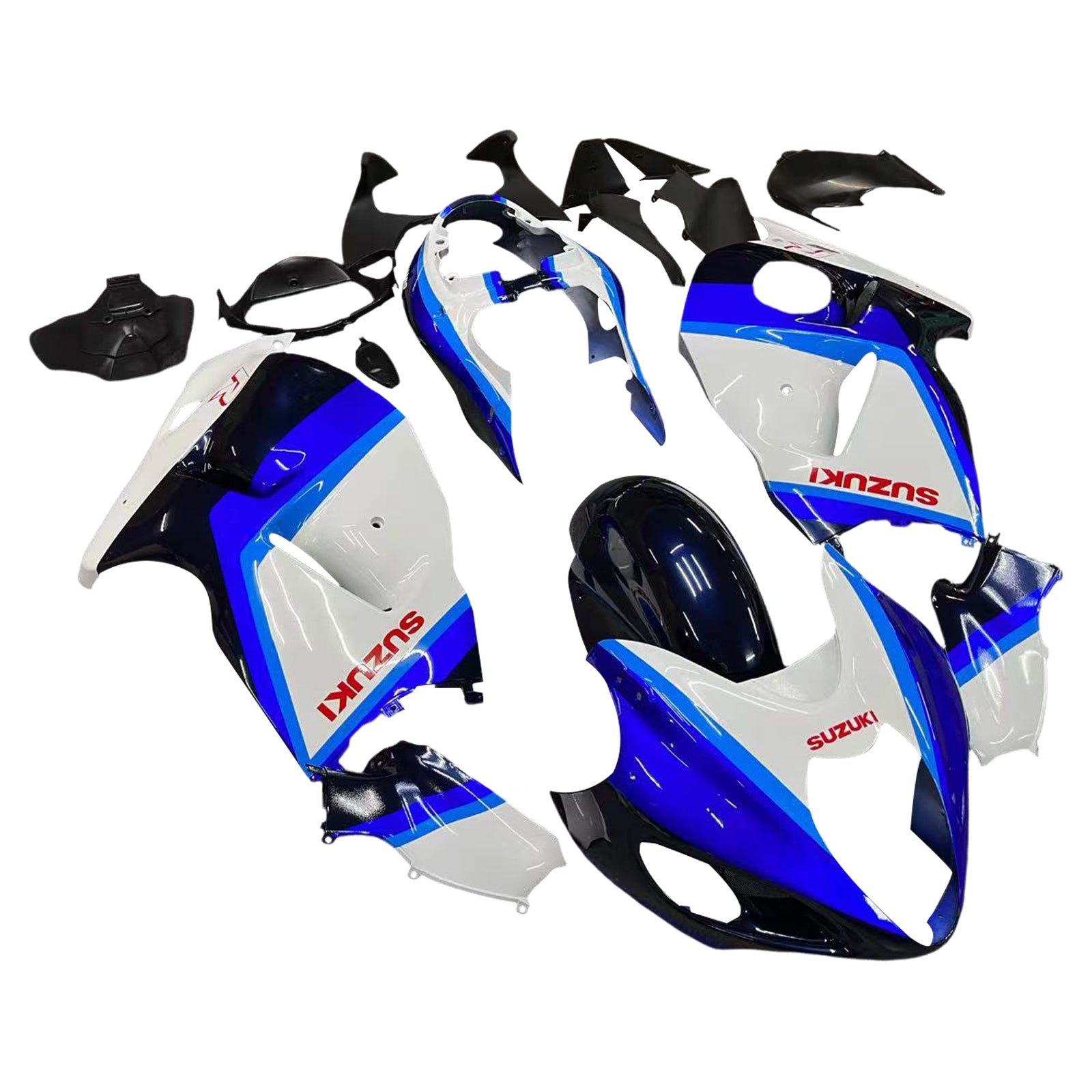 Amotopart Kit carena blu e bianco Suzuki Hayabusa GSX1300R 1999-2007