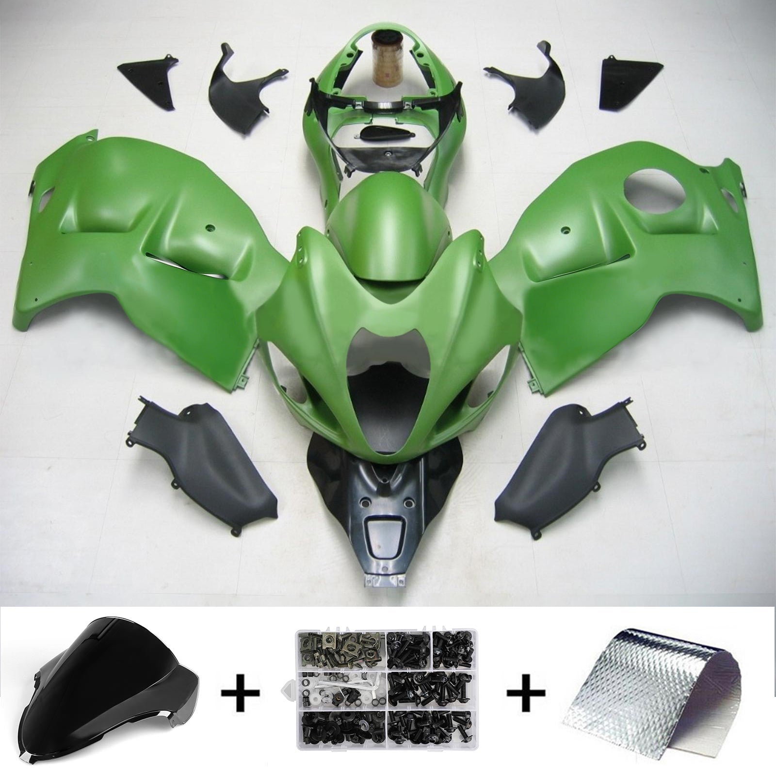 Amotopart 1999-2007 Suzuki Hayabusa GSX1300R Fairing Green Kit