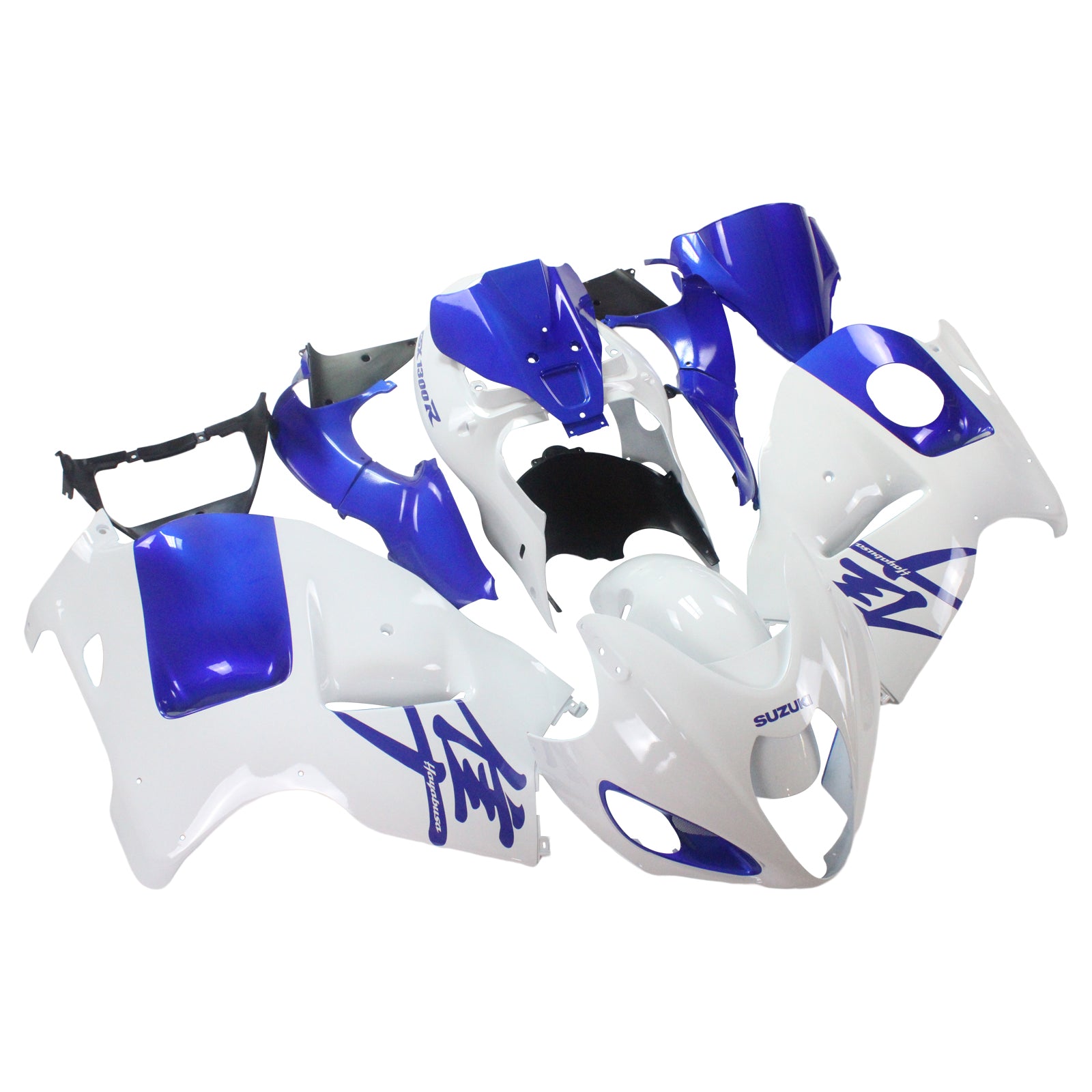 Amotopart 1999-2007 Suzuki Hayabusa GSX1300R Fairing White&Blue Kit