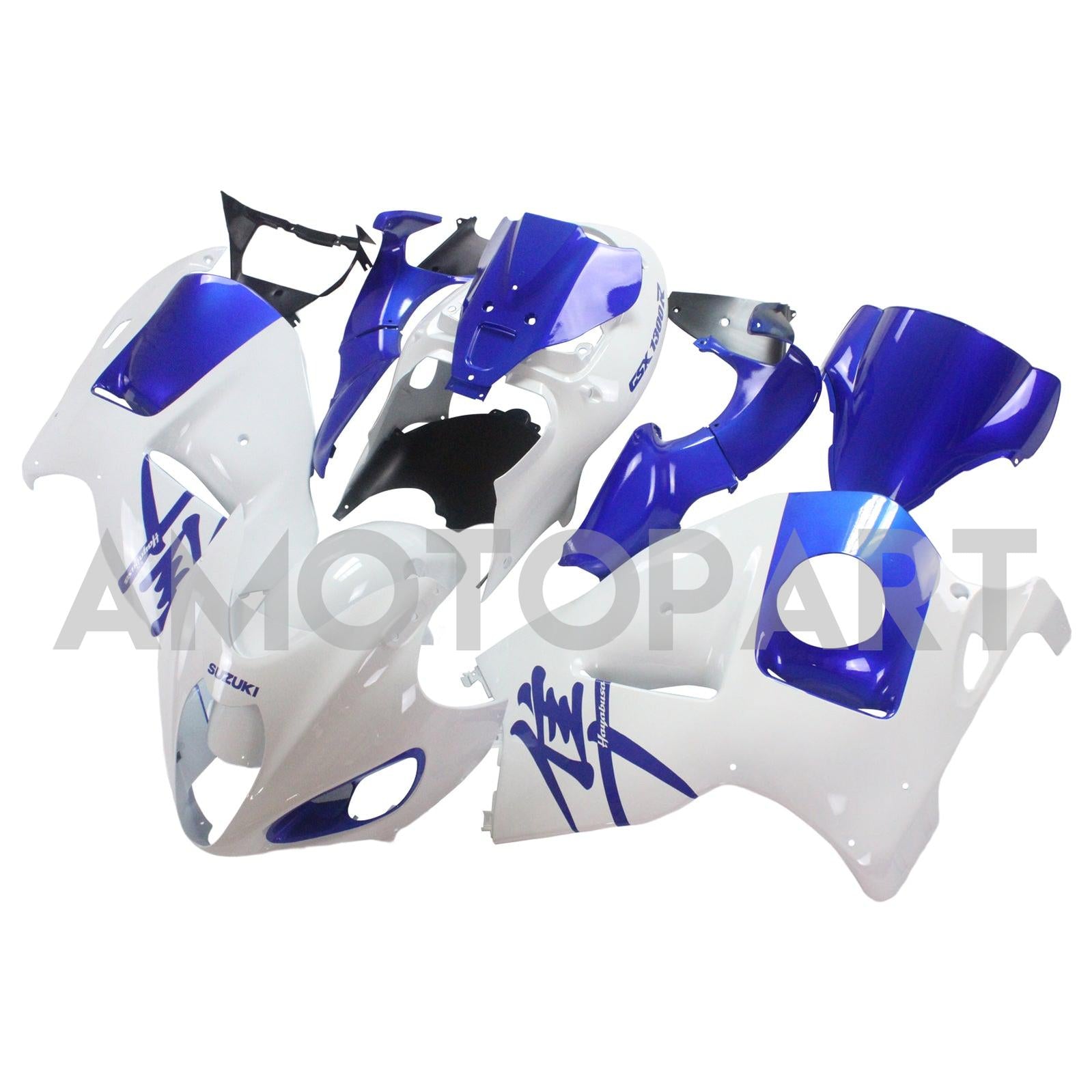 Amotopart 1999-2007 Suzuki Hayabusa GSX1300R Fairing White & Blue Kit