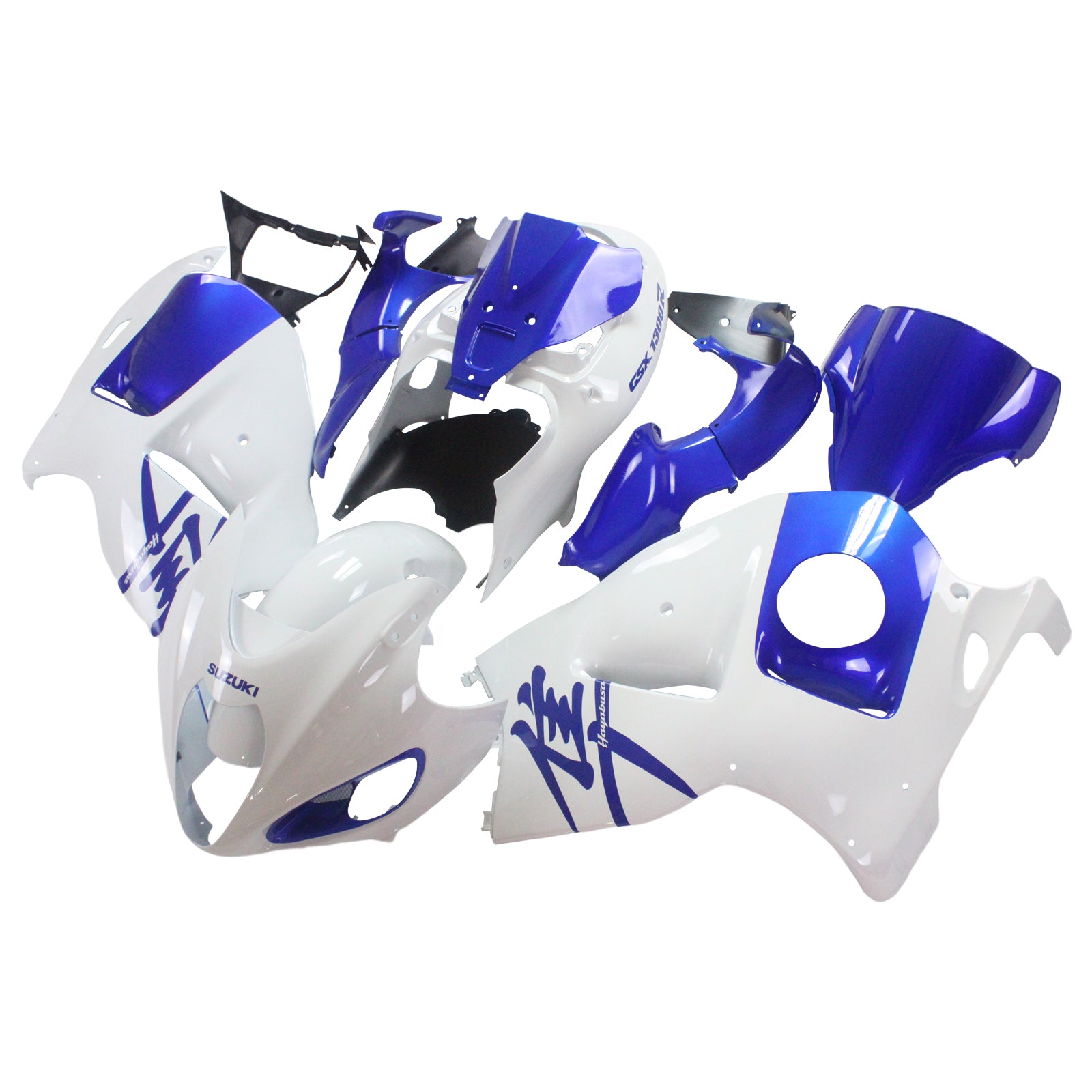 Amotopart 1999-2007 Suzuki Hayabusa GSX1300R Fairing White&Blue Kit