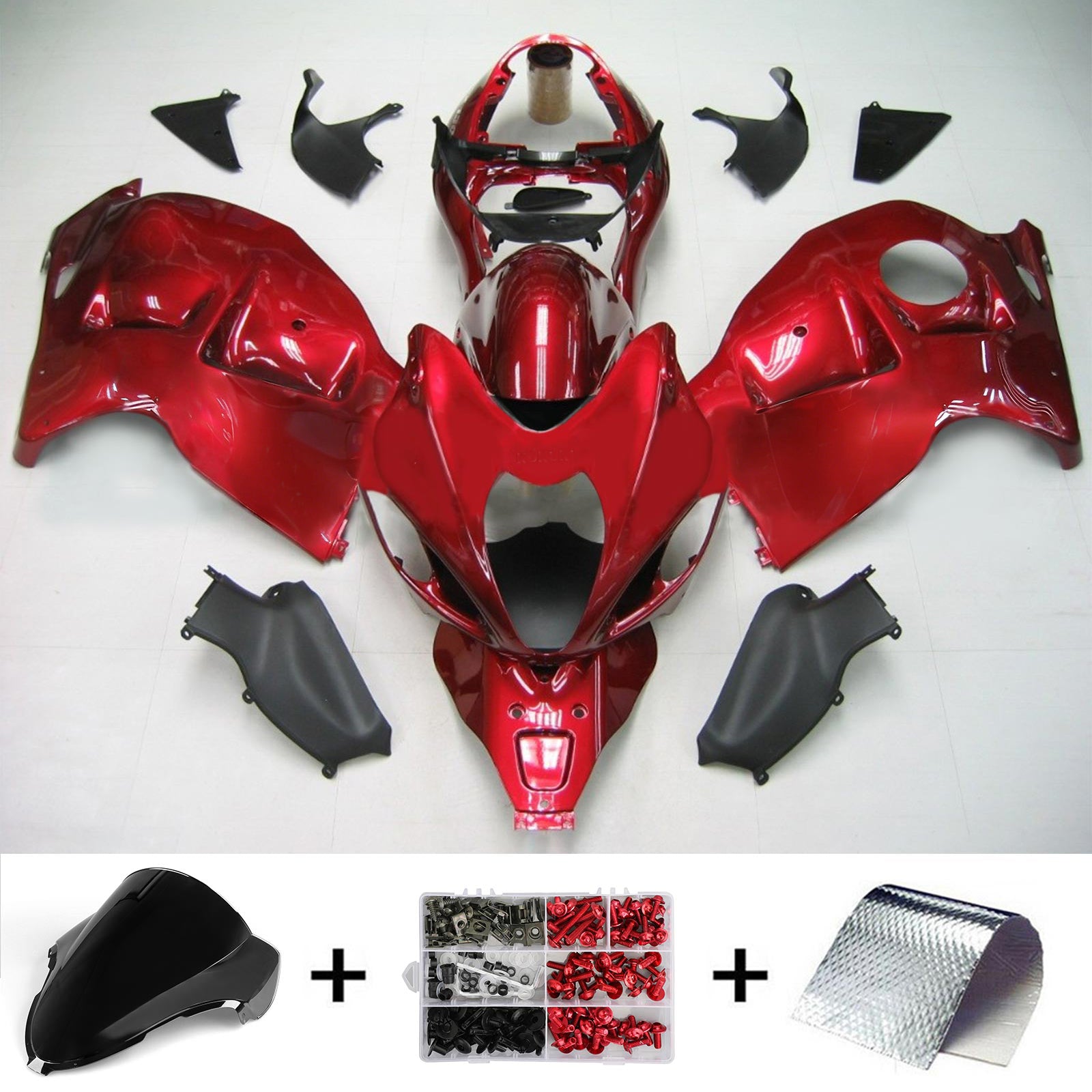 Amotopart 1999-2007 Suzuki Hayabusa GSX1300R Fairing Gloss Red Kit