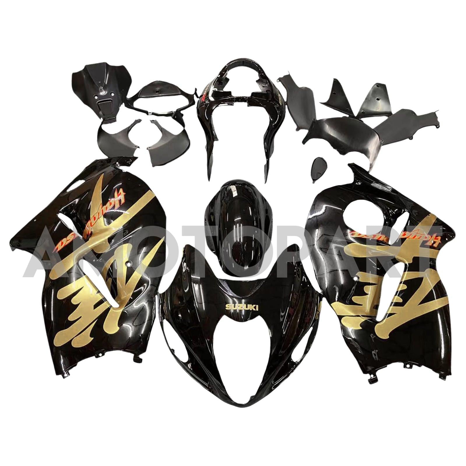 Amotopart 1999-2007 Suzuki Hayabusa GSX1300R Fairing Black&Gold Kit
