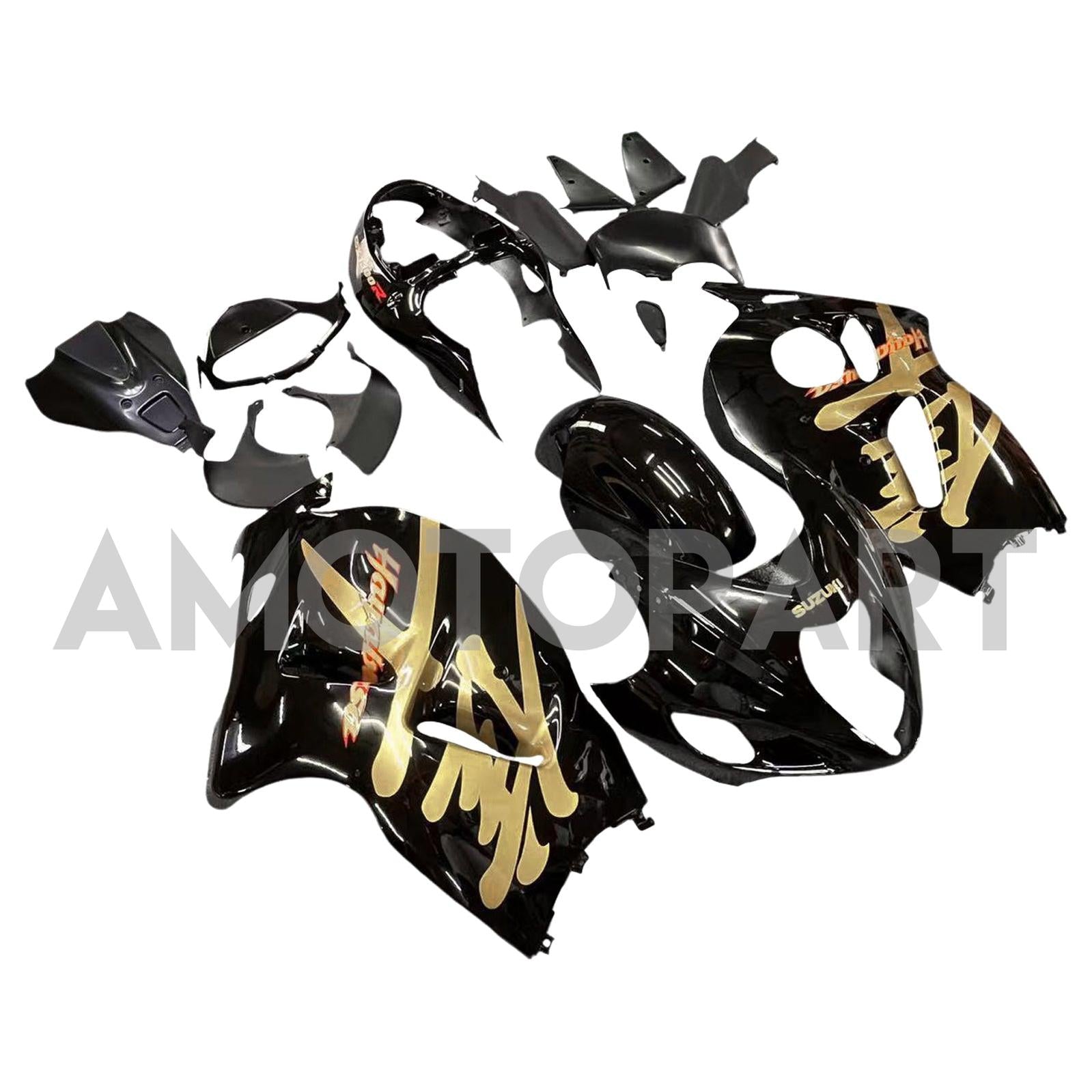Amotopart 1999-2007 Suzuki Hayabusa GSX1300R Fairing Black&Gold Kit