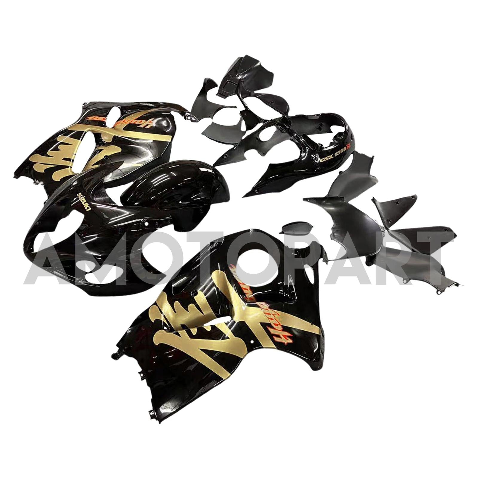 Amotopart 1999-2007 Suzuki Hayabusa GSX1300R Fairing Black&Gold Kit