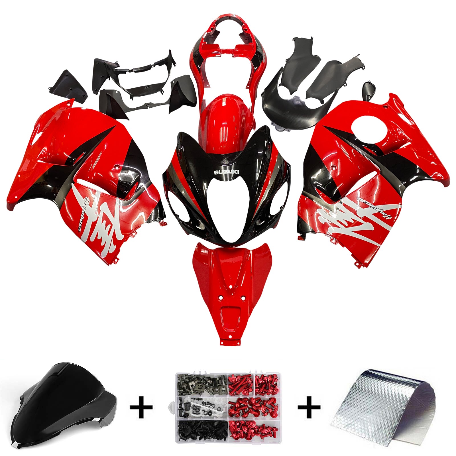 Amotopart 1999-2007 Suzuki Hayabusa GSX1300R Kit de carenado rojo