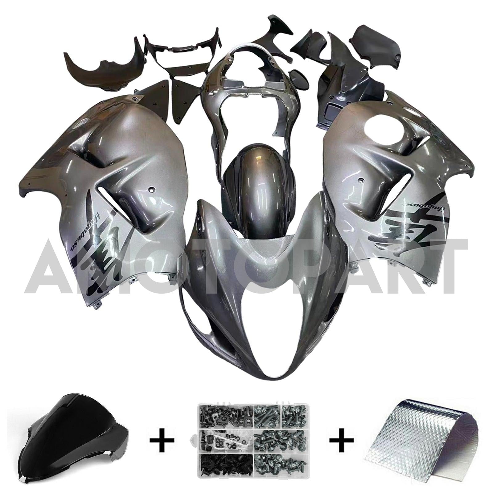 Amotopart 1999–2007 Suzuki Hayabusa GSX1300R Mattschwarzes Verkleidungsset