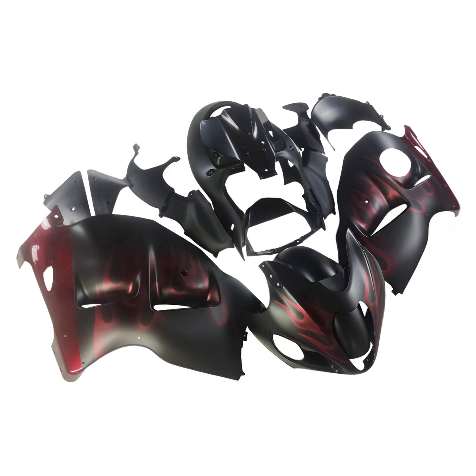 Amotopart Verkleidung für Suzuki GSX1300R (1999–2007), Rot&Schwarzes Set