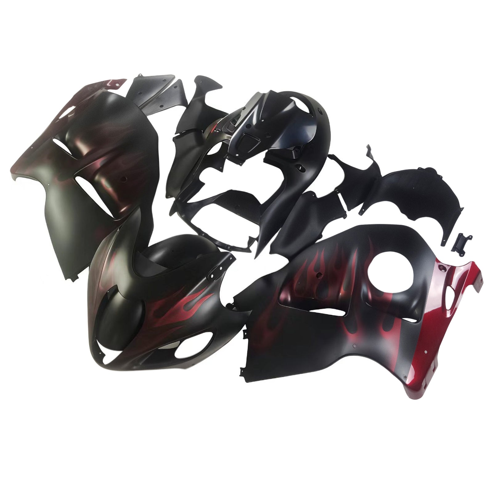 Amotopart Verkleidung für Suzuki GSX1300R (1999–2007), Rot&Schwarzes Set