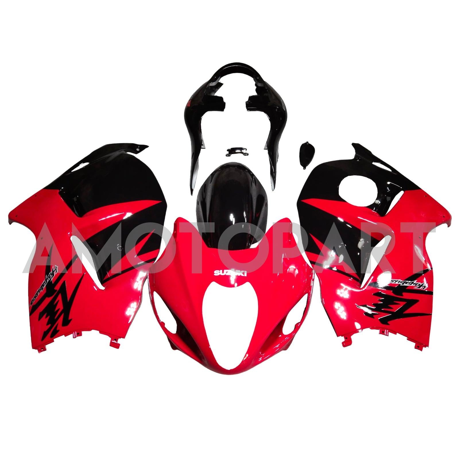 Amotopart 1999-2007 Suzuki Hayabusa GSX1300R Gloss Red&Black Style1 Fairing Kit