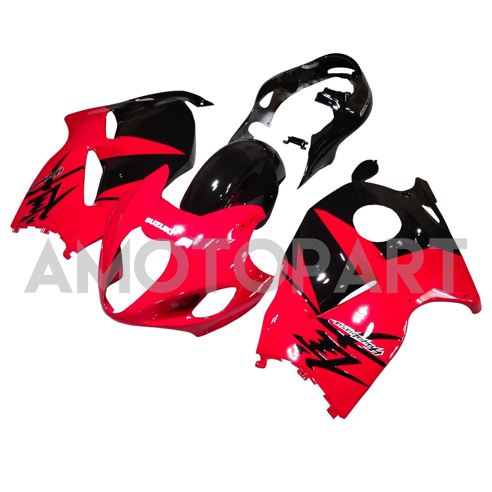 Amotopart 1999-2007 Suzuki Hayabusa GSX1300R Gloss Red&Black Style1 Fairing Kit