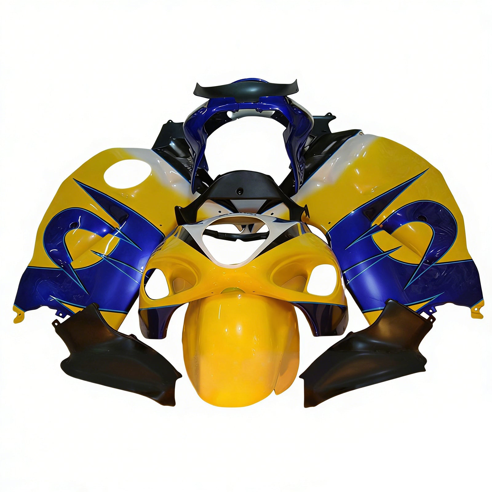 Amotopart 1999-2007 GSX1300R Hayabusa Suzuki Kit carena giallo e blu
