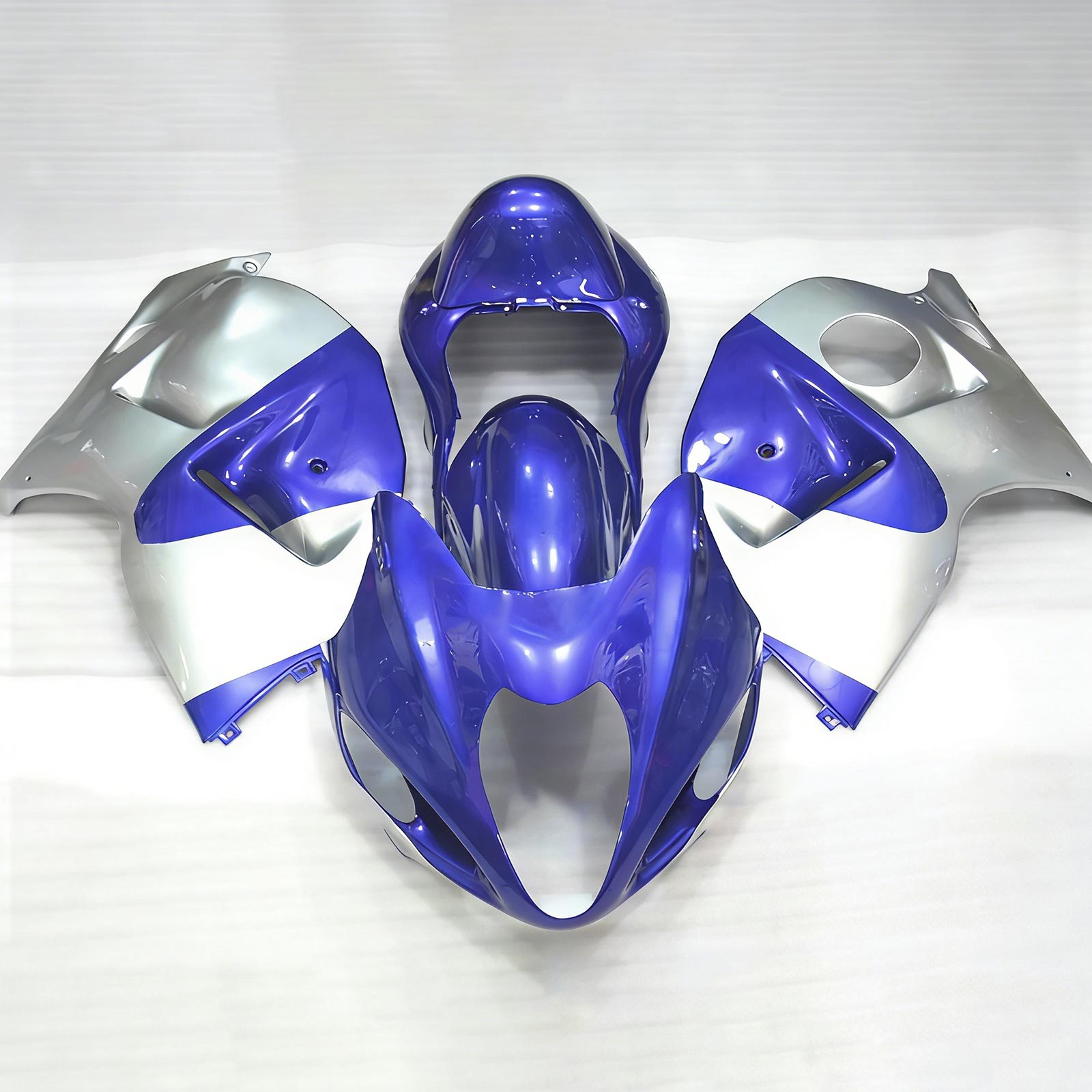 Amotopart 1999-2007 Suzuki Hayabusa GSX1300R Blue Silver Fairing Kit