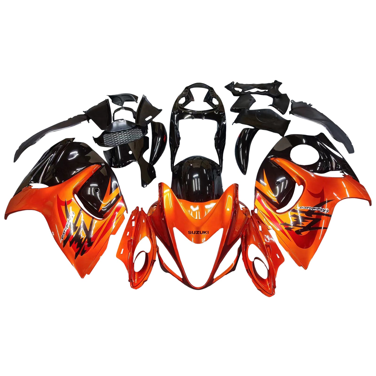 Amotopart 2008-2020 Suzuki Hayabusa GSX1300R Gloss Orange&Black Fairing Kit