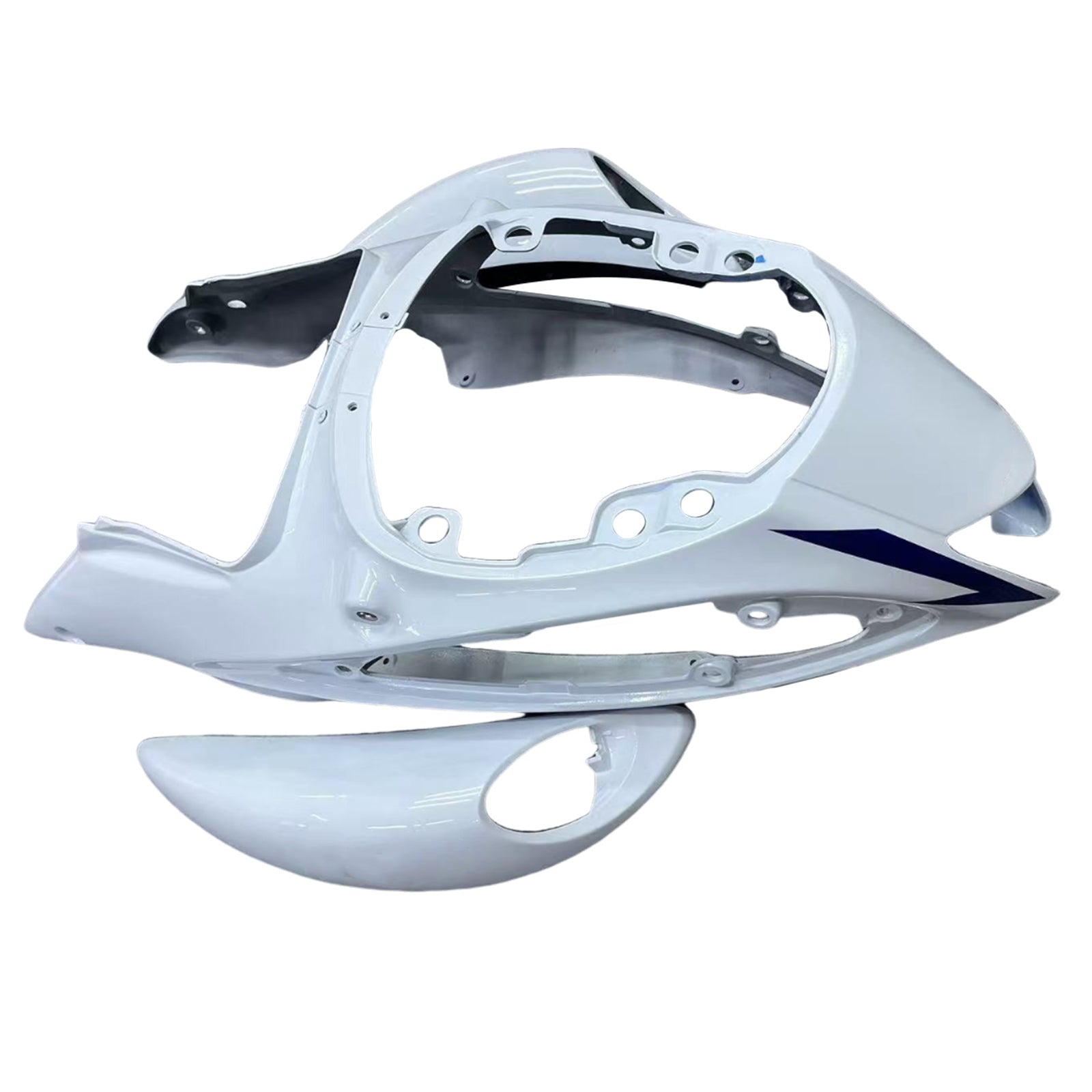 Amotopart 2008-2020 Suzuki Hayabusa GSX1300R White&Silver Fairing Kit