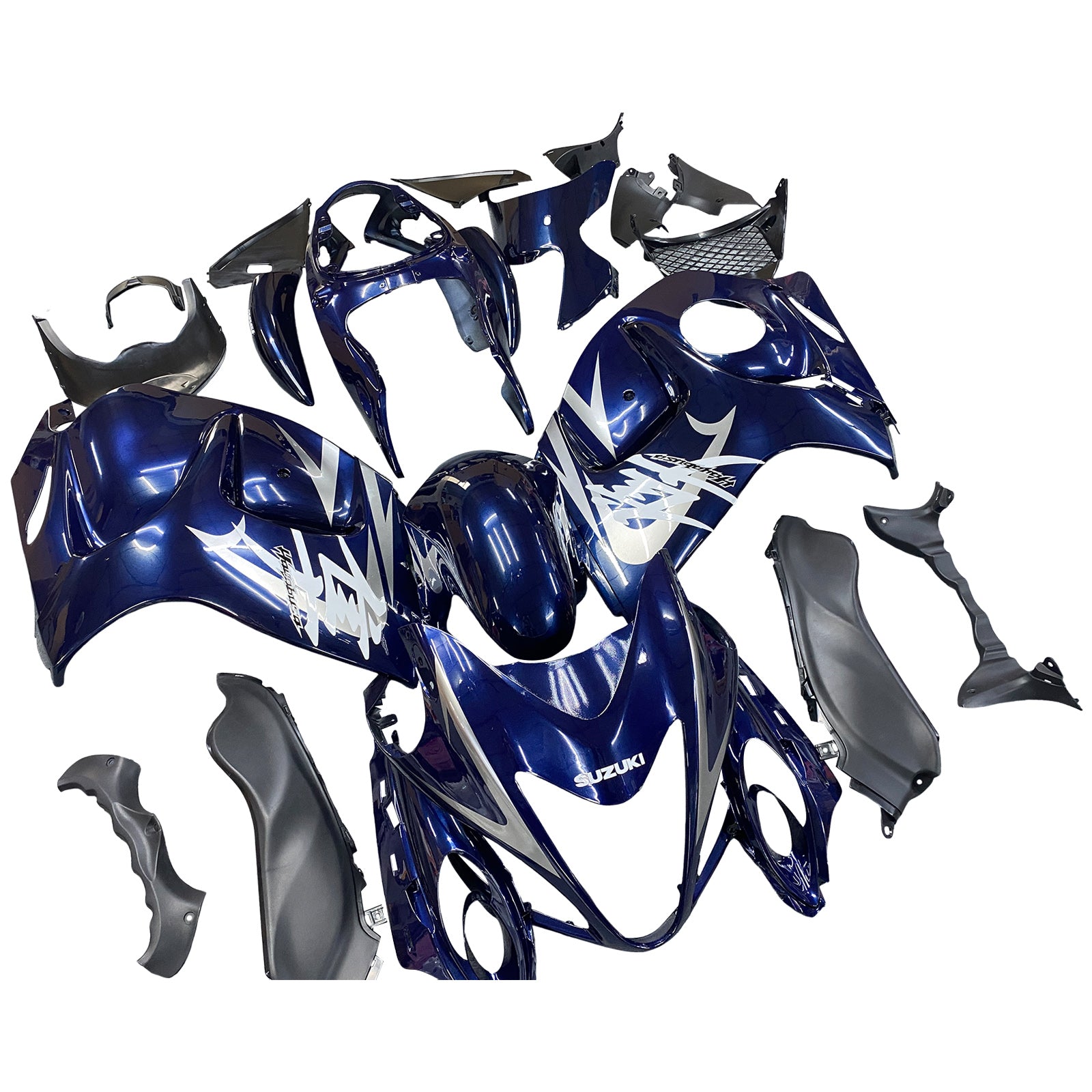 Amotopart 2008-2020 Kit carena Suzuki Hayabusa GSX1300R blu scuro lucido