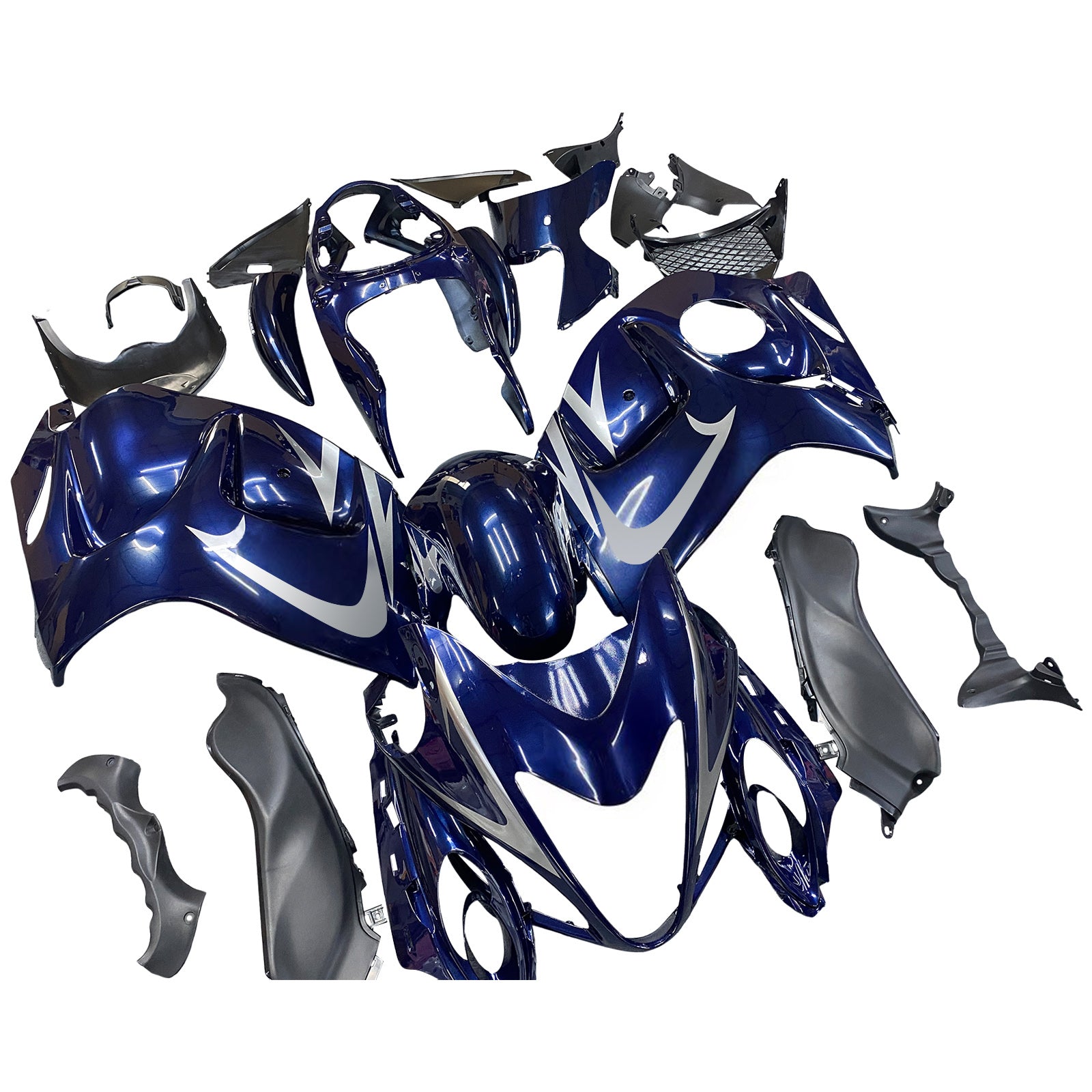 Amotopart 2008–2020 Suzuki Hayabusa GSX1300R glänzend dunkelblaues Verkleidungsset