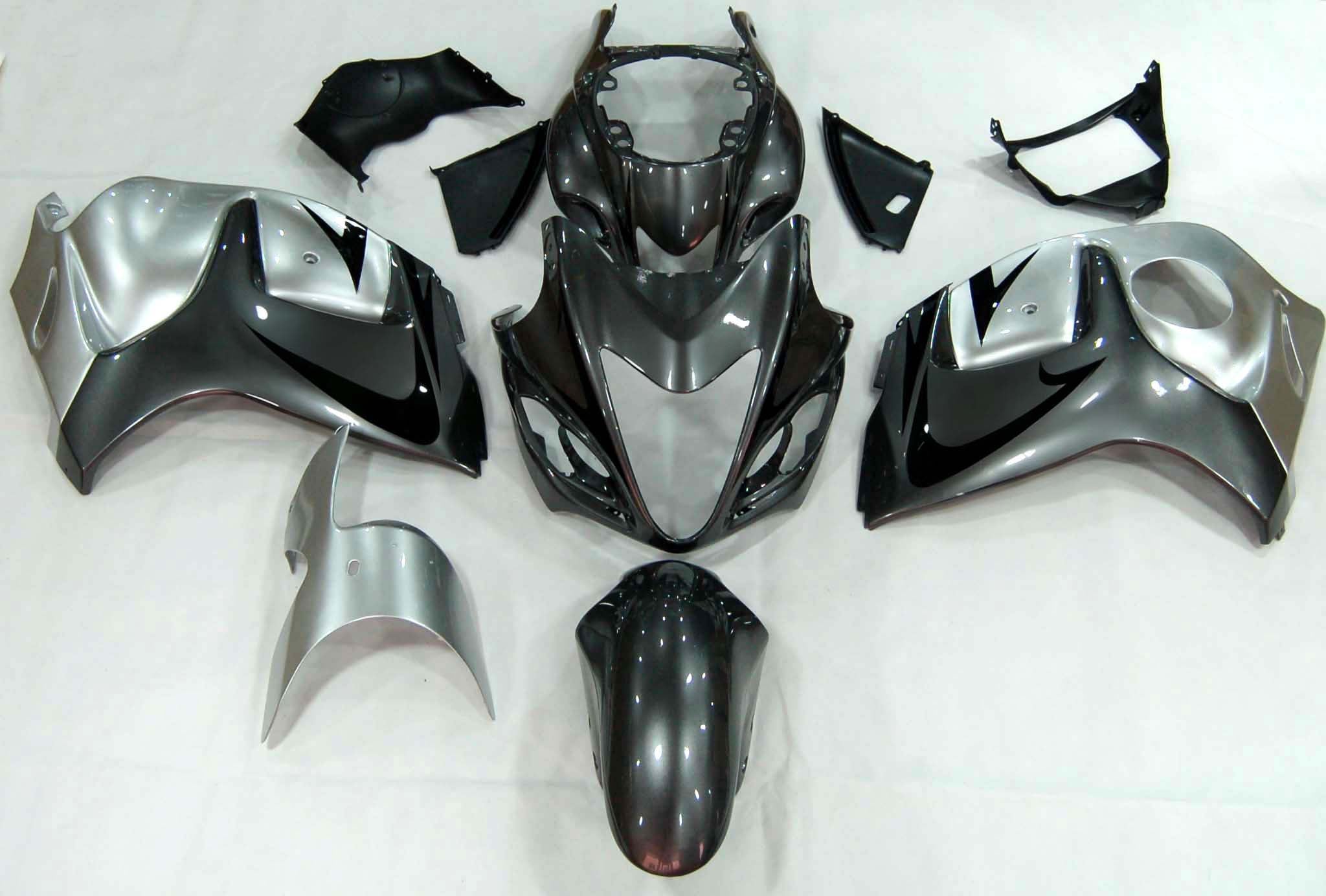 Amotopart 2008-2020 Suzuki Hayabusa GSX1300R Grey&Silver Fairing Kit