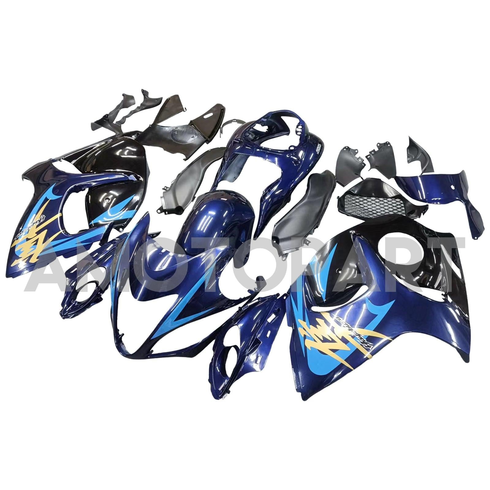 Amotopart 2008-2020 Suzuki Hayabusa GSX1300R Blue Style3 Fairing Kit
