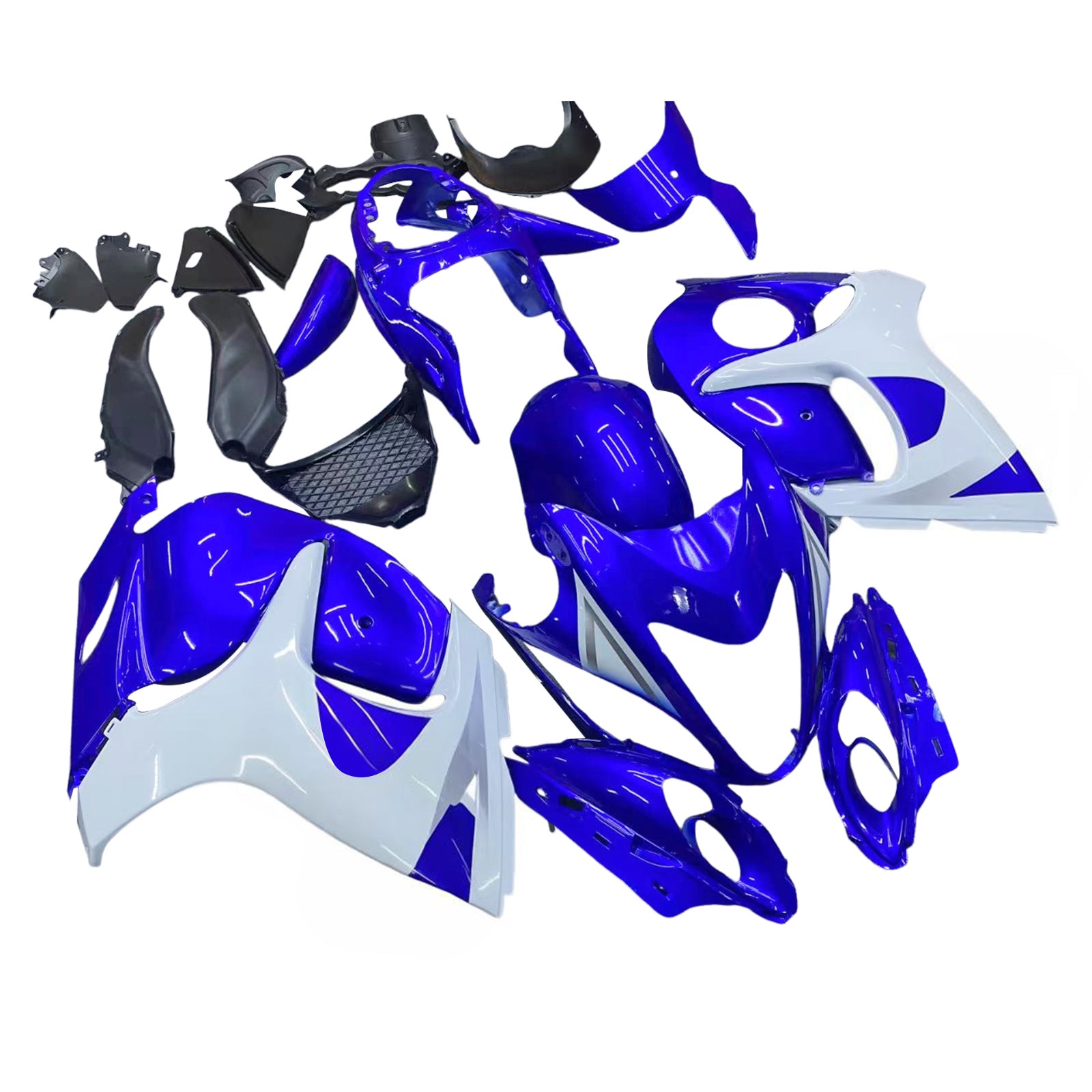 Amotopart 2008-2020 Suzuki Hayabusa GSX1300R Blue&White Style1 Fairing Kit