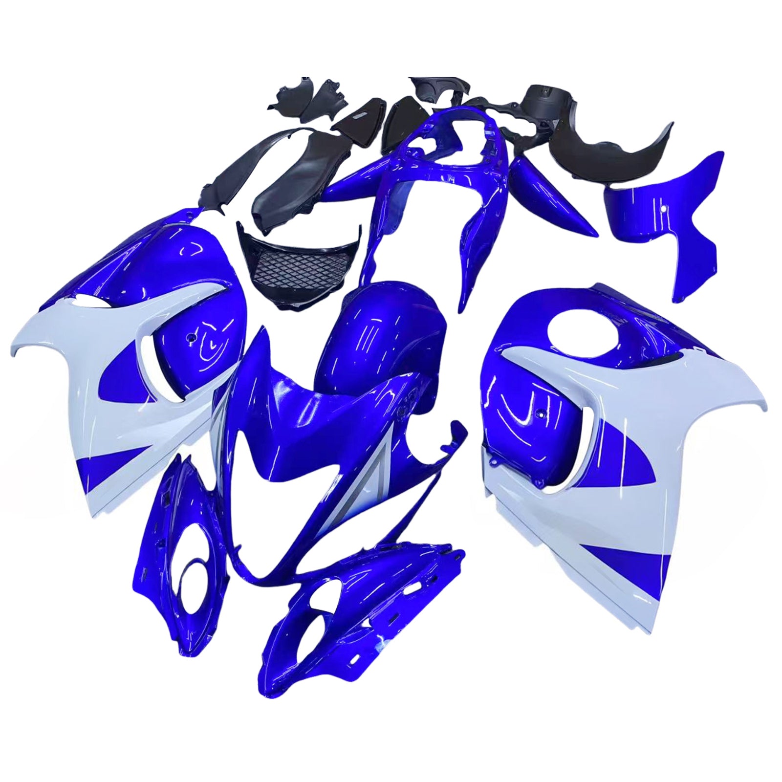 Amotopart 2008-2020 Suzuki Hayabusa GSX1300R Blue&White Style1 Fairing Kit