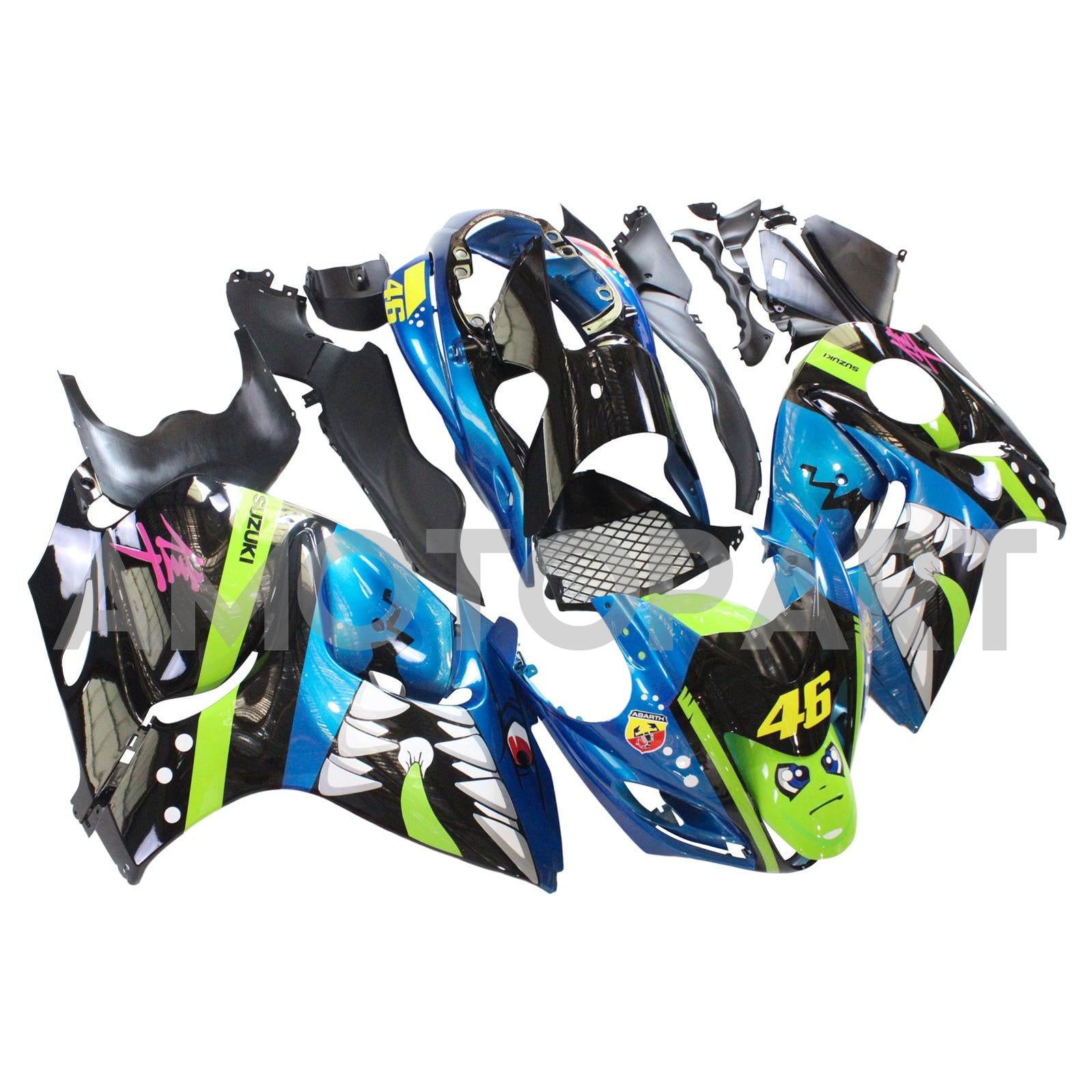 Amotopart 2008-2020 Suzuki Hayabusa GSX1300R Fairing Blue&Green Kit