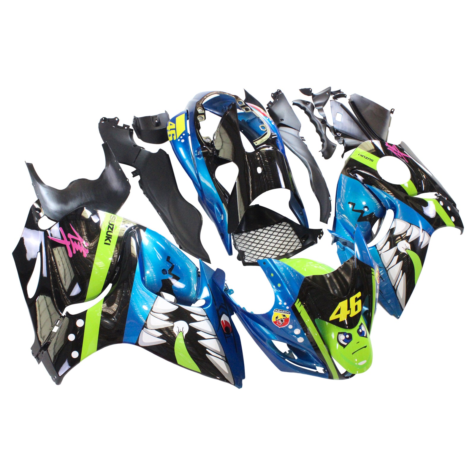 Amotopart 2008-2020 Suzuki Hayabusa GSX1300R Fairing Blue&Green Kit