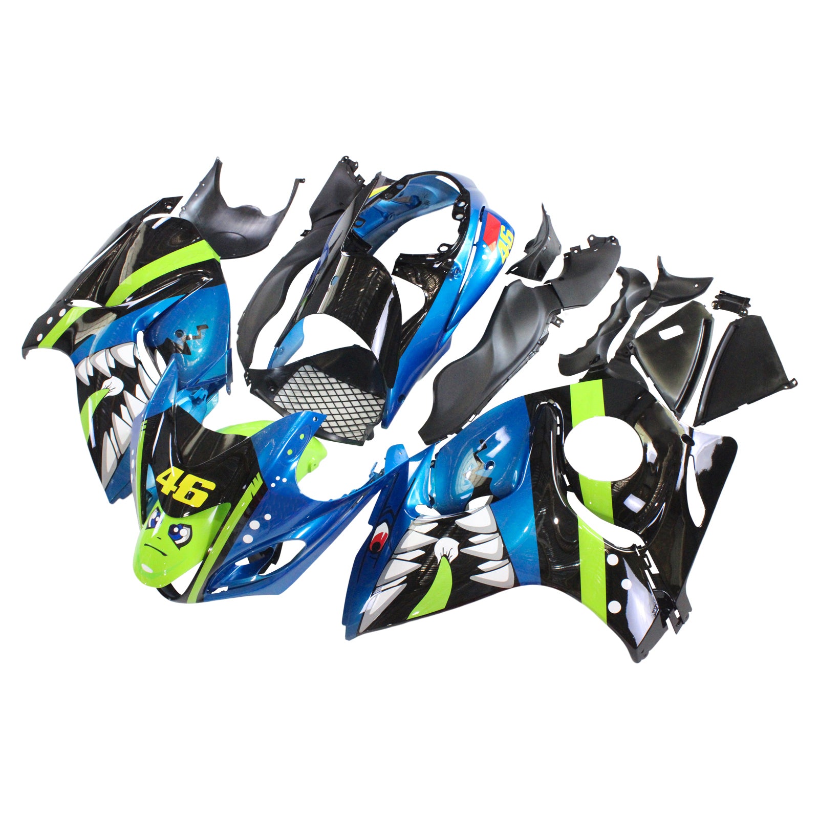 Amotopart 2008-2020 Suzuki Hayabusa GSX1300R Fairing Blue&Green Kit